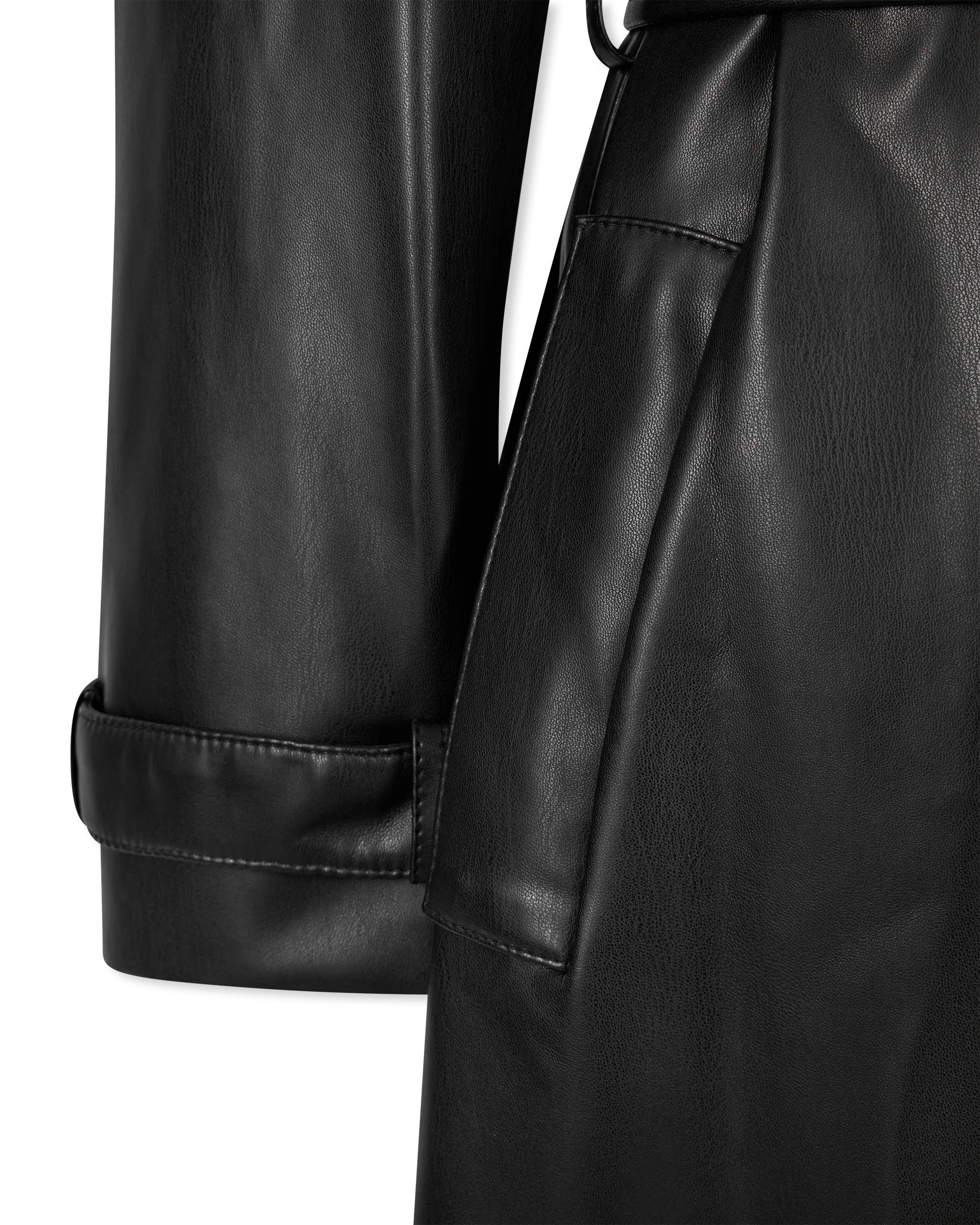Malitta-1 Faux Leather Trench Coat - DIHSAN