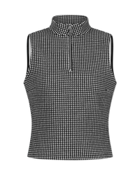 Dohanne Houndstooth Sleeveless Top - DIHSAN
