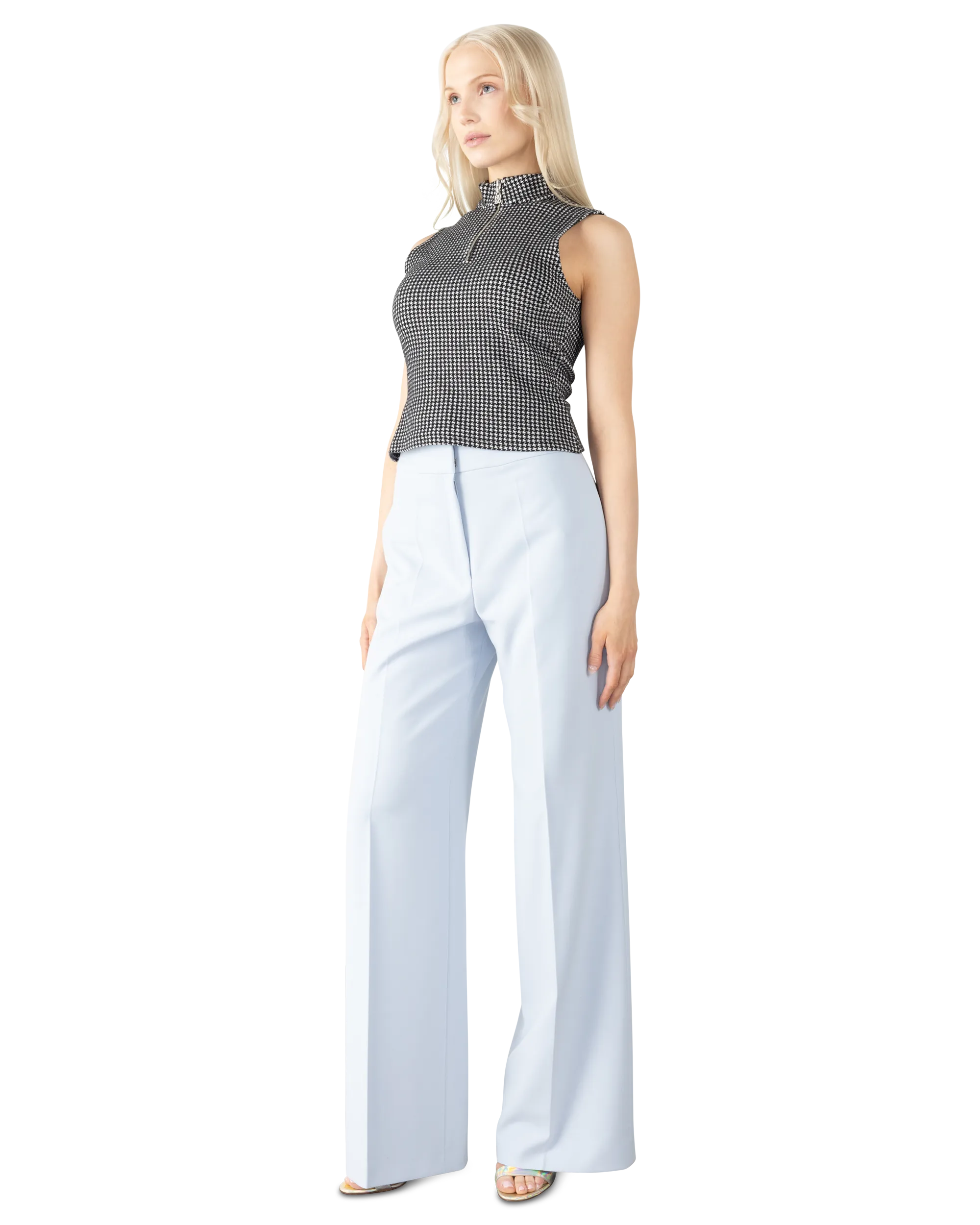 Dohanne Houndstooth Sleeveless Top