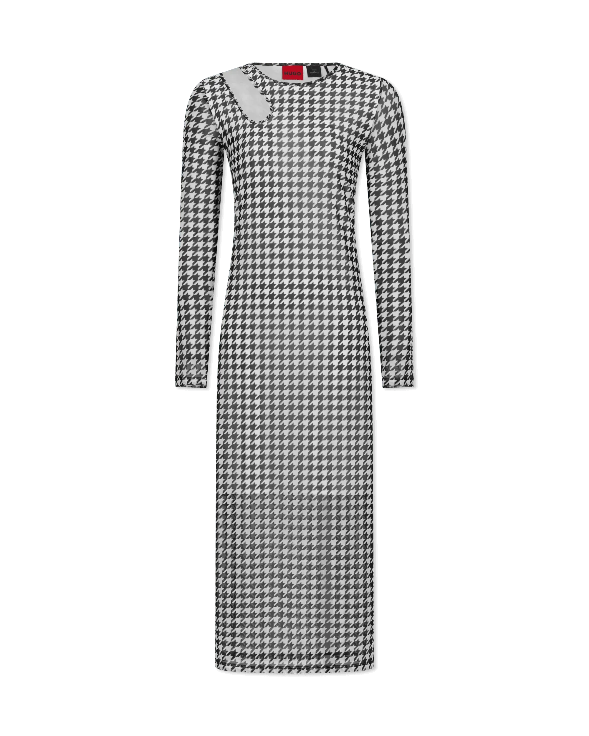 Nalusia Houndstooth Midi Dress - DIHSAN
