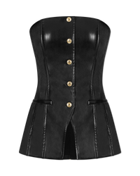 Iman Vegan Leather Top - DIHSAN