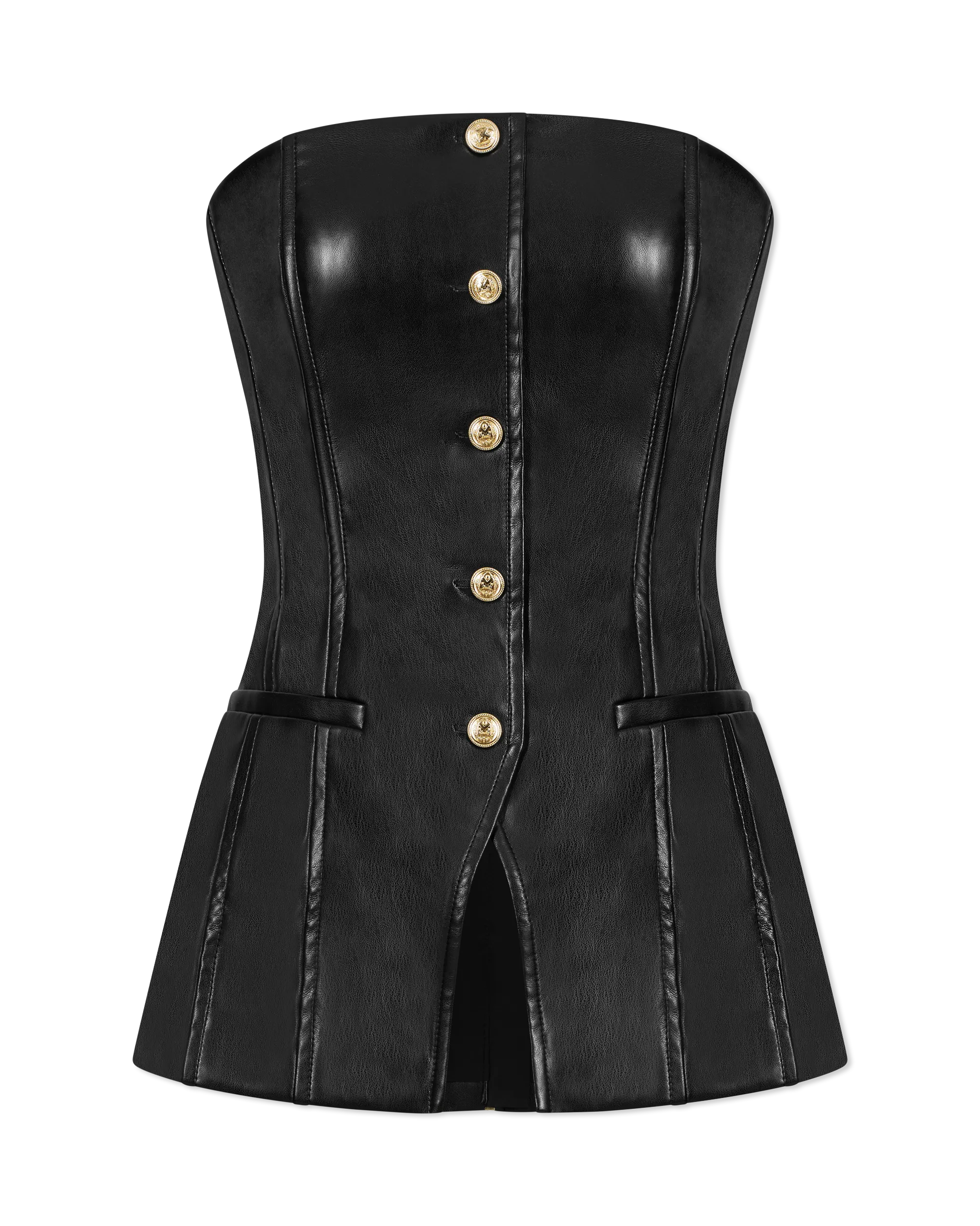 Iman Vegan Leather Top - DIHSAN