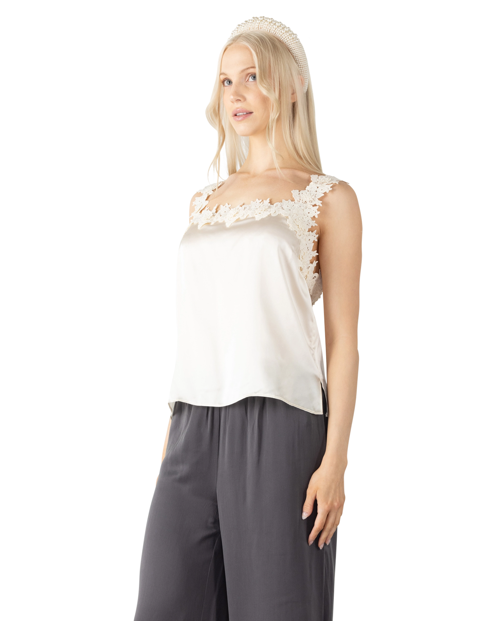 Bellamy White Silk Camisole
