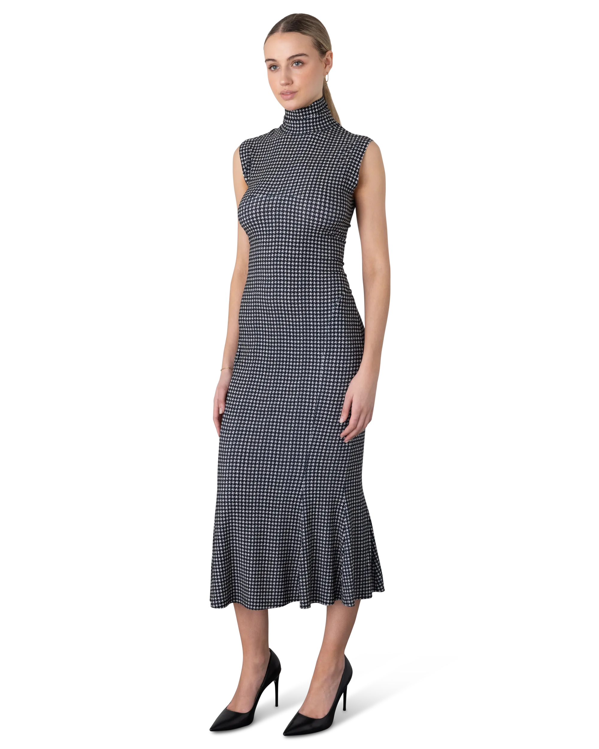 Sleeveless Midi Dress With Fishtail Hem