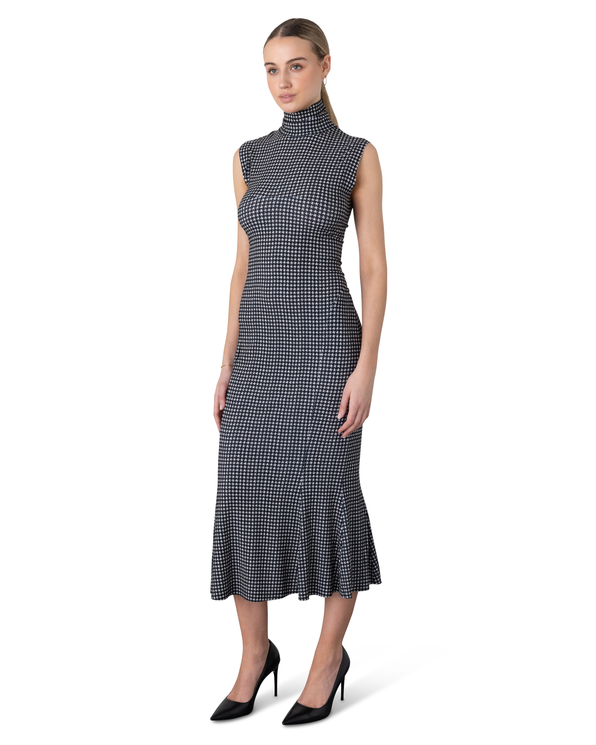 Sleeveless Midi Dress With Fishtail Hem