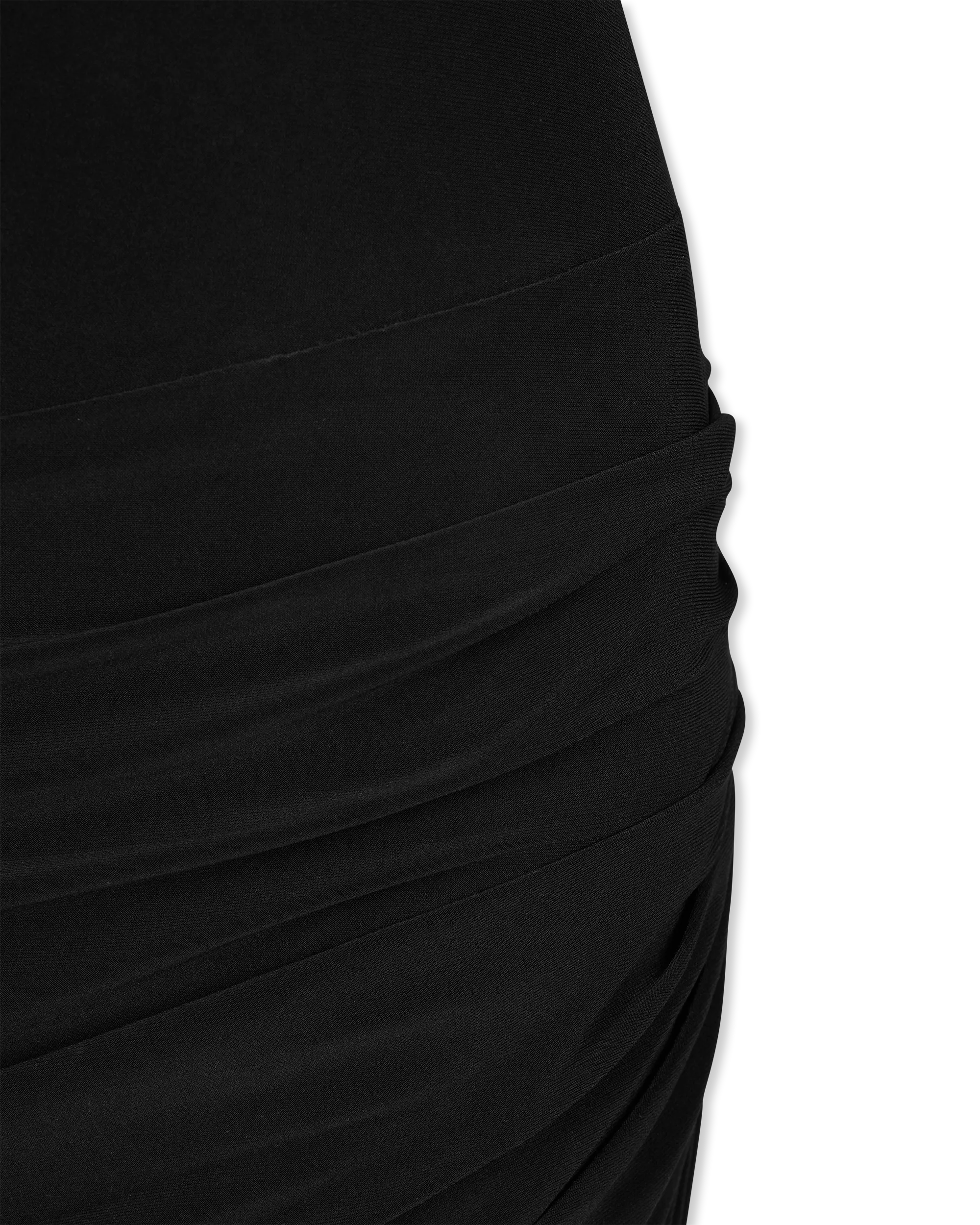 L/S Turtleneck Side Drape Midcalf Dress - DIHSAN