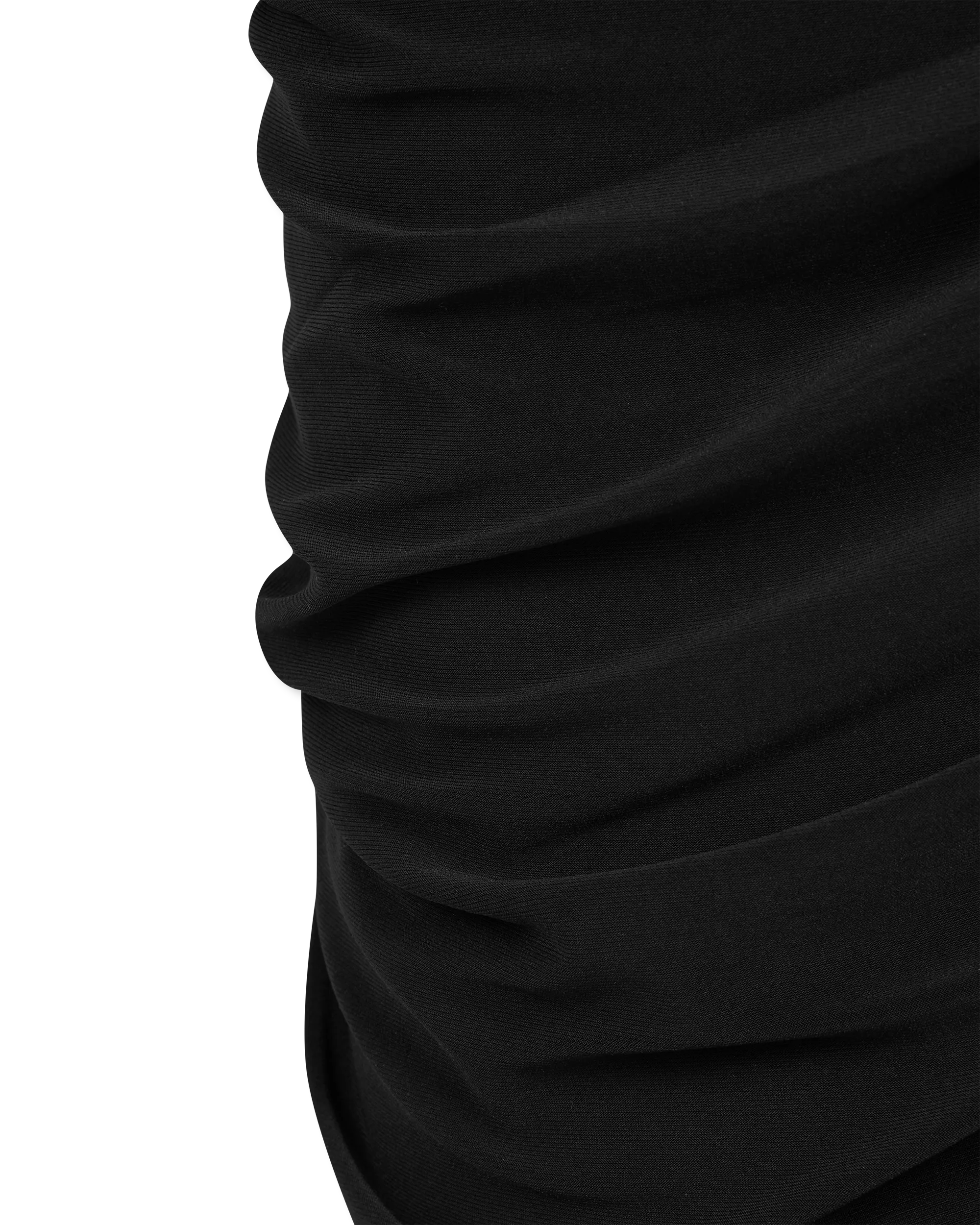 L/S Turtleneck Side Drape Midcalf Dress - DIHSAN