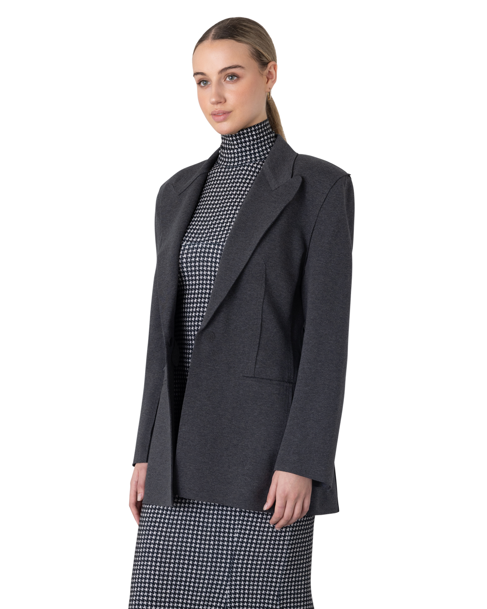 Norma Kamali Grey Blazer Jacket