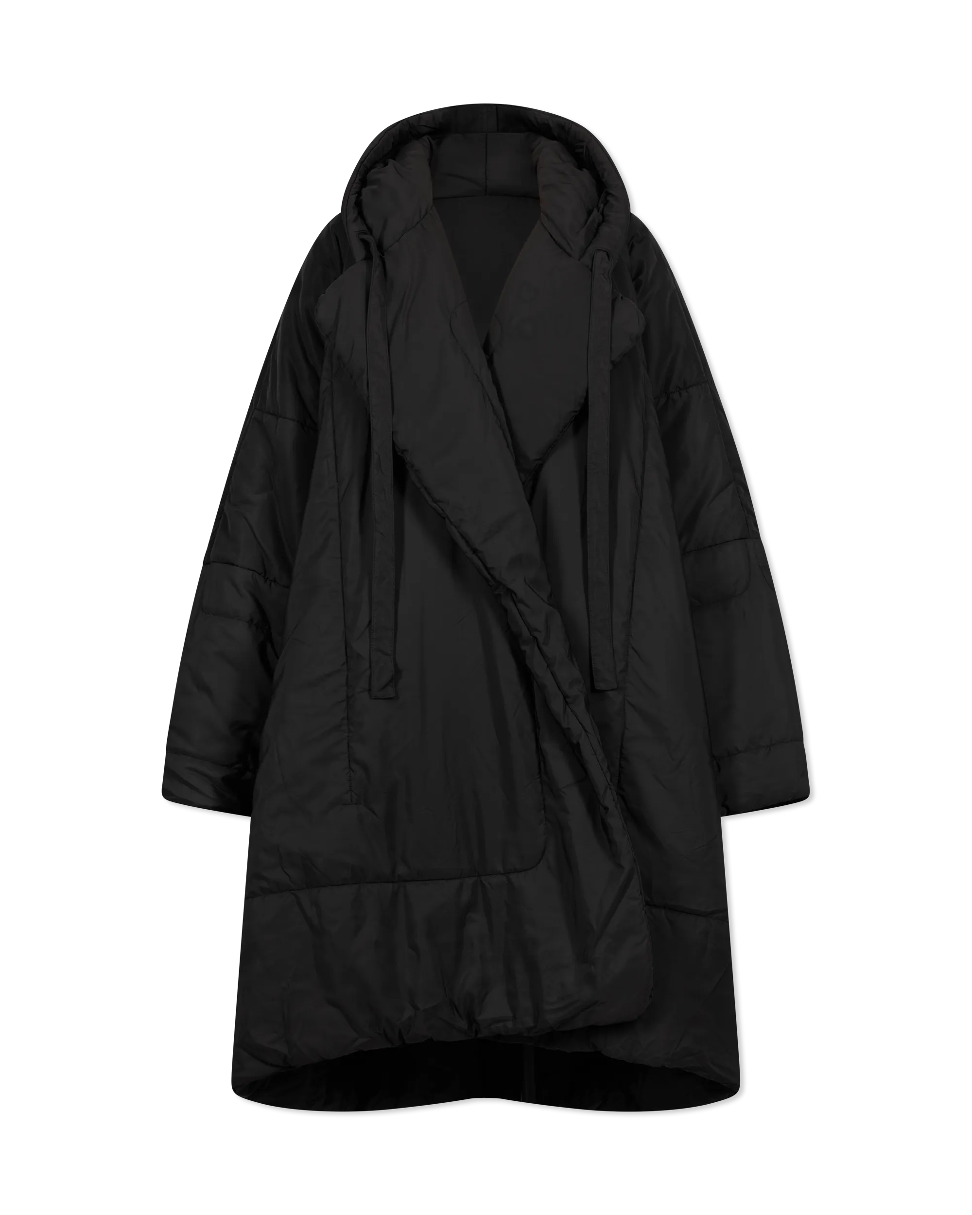 Black Polyester Norma Kamali Sleeping Bag Coat by Norma Kamali | DIHSAN