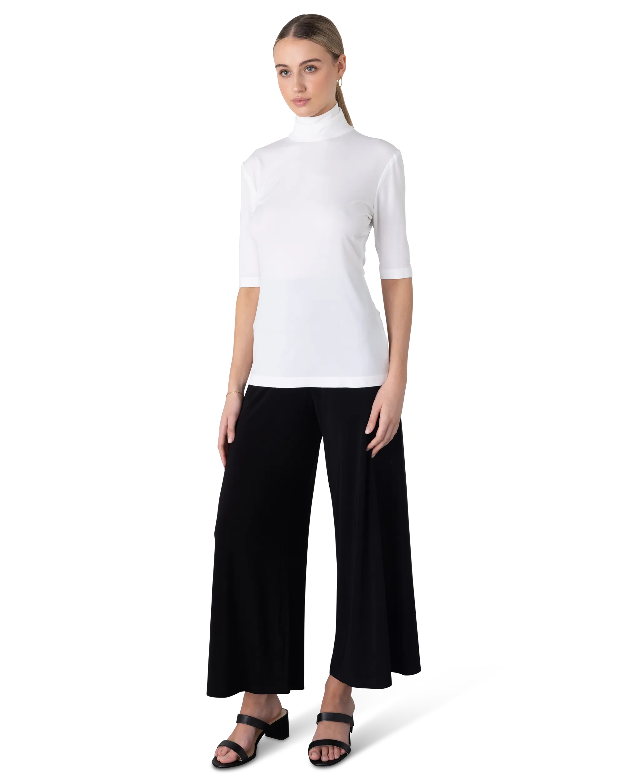 White Turtleneck Top