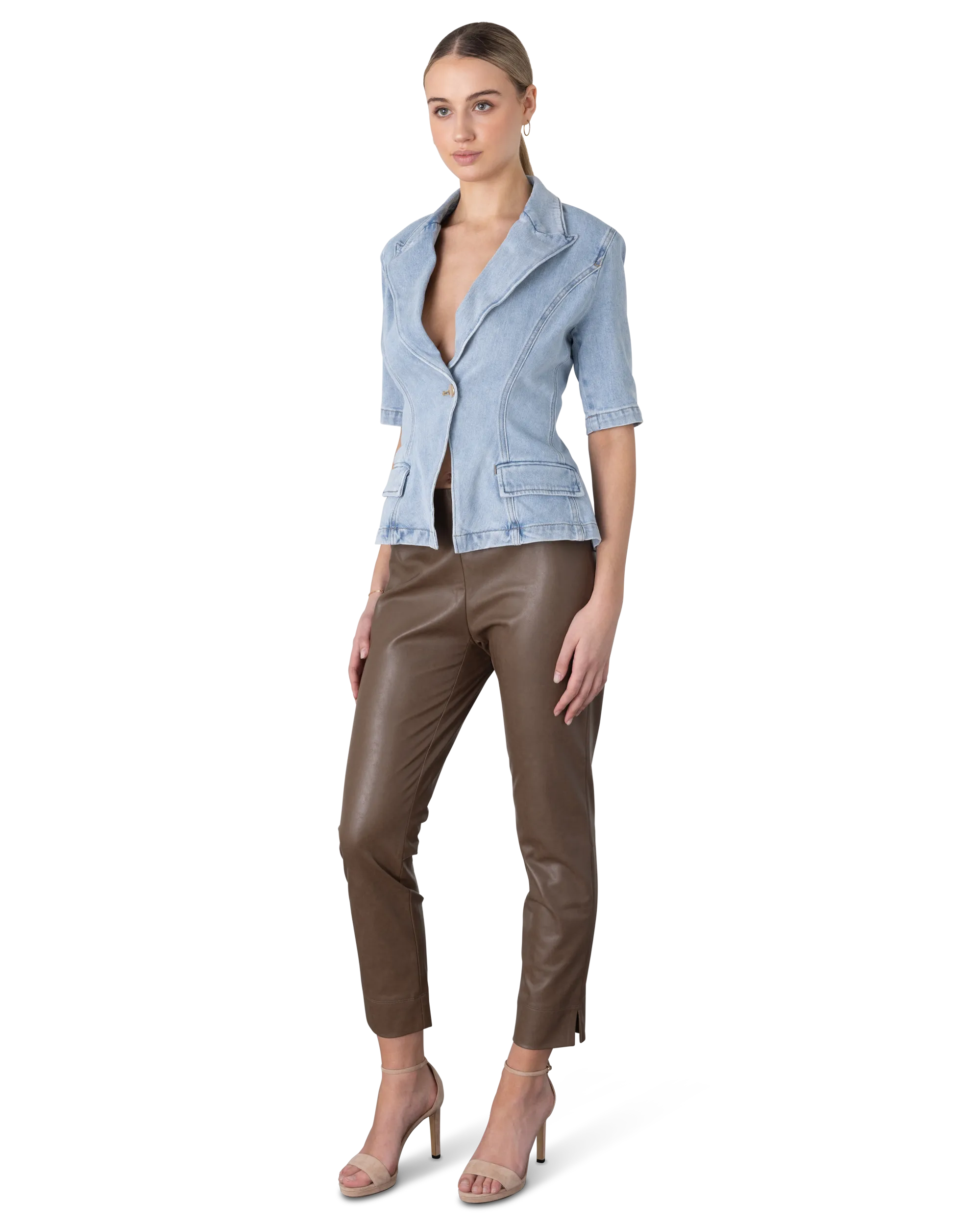 Sabrina Faux Nappa Leather Pant