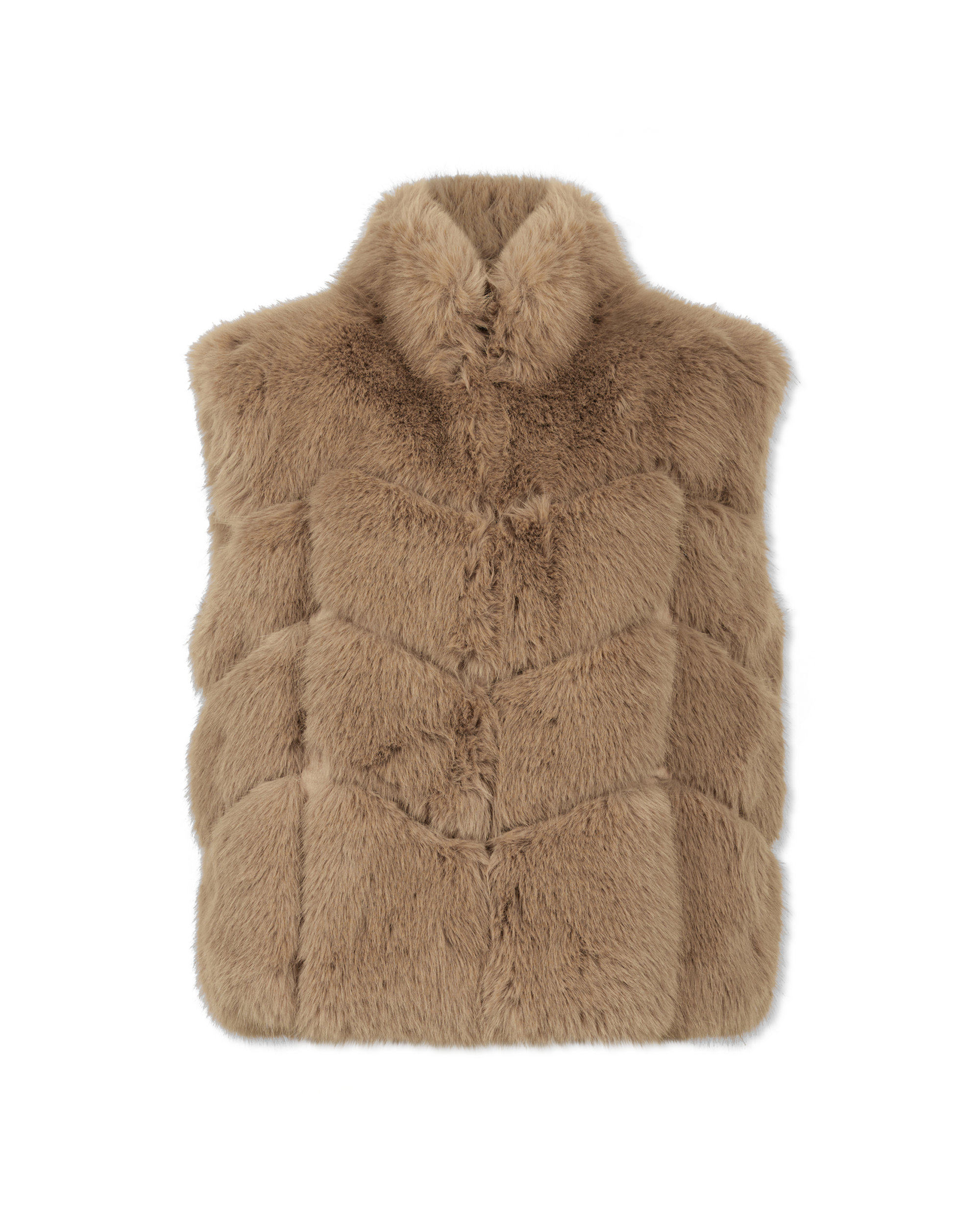 Toffee Polyester Generation Love Rosario Faux Fur Vest by Generation Love | DIHSAN