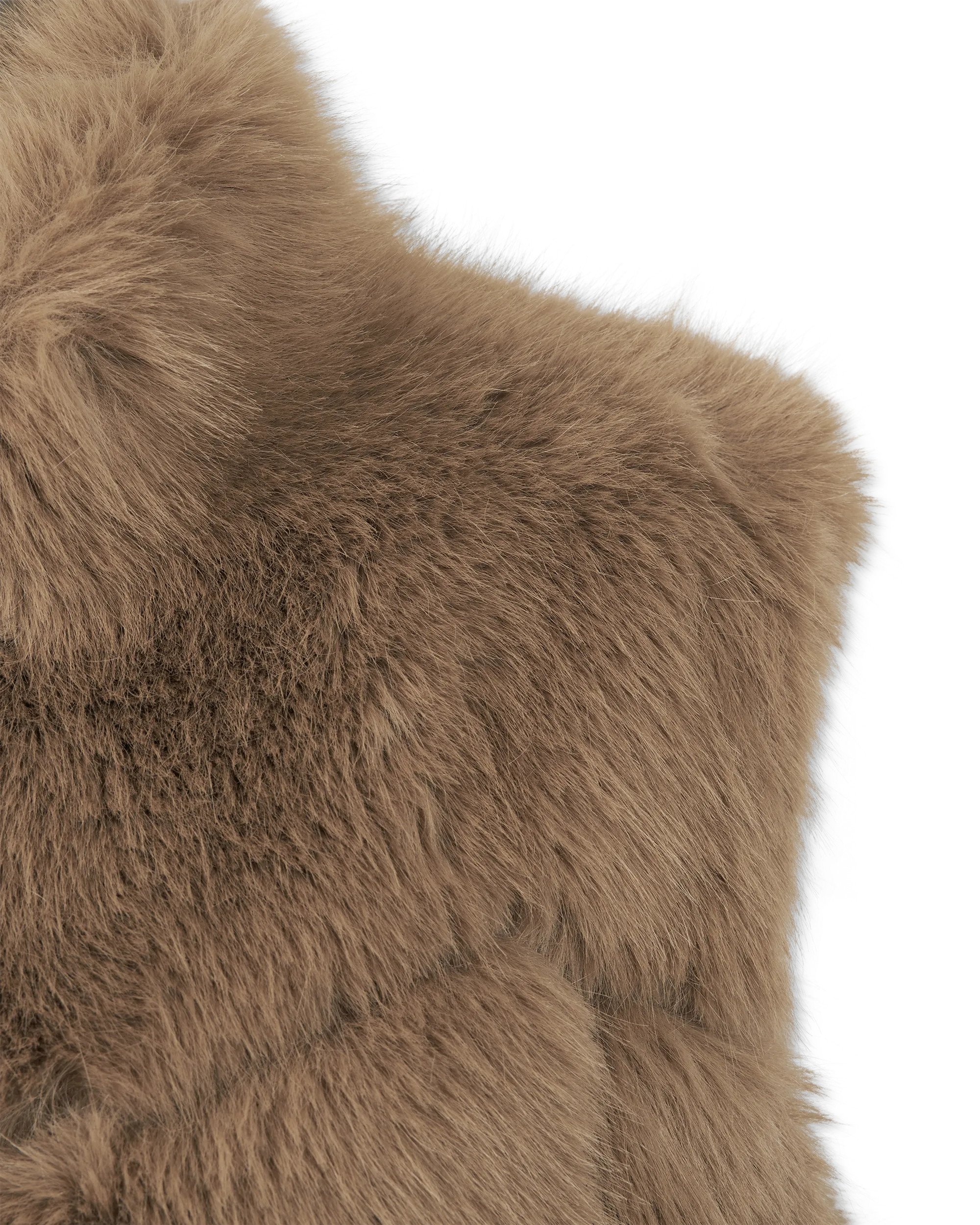 Toffee Polyester Generation Love Rosario Faux Fur Vest by Generation Love | DIHSAN