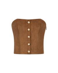 Brea Vegan Suede Vestier Top - DIHSAN