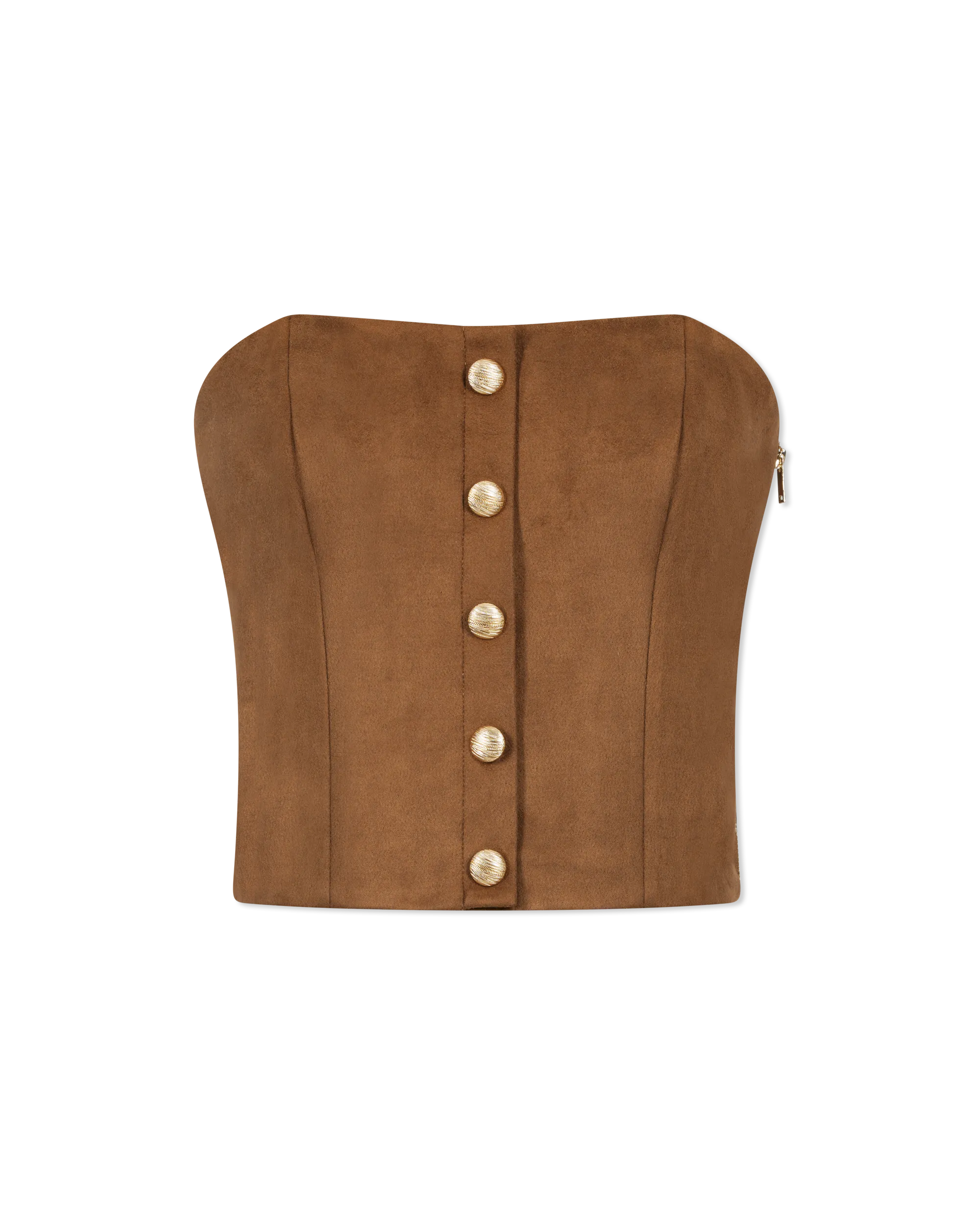 Brea Vegan Suede Vestier Top - DIHSAN