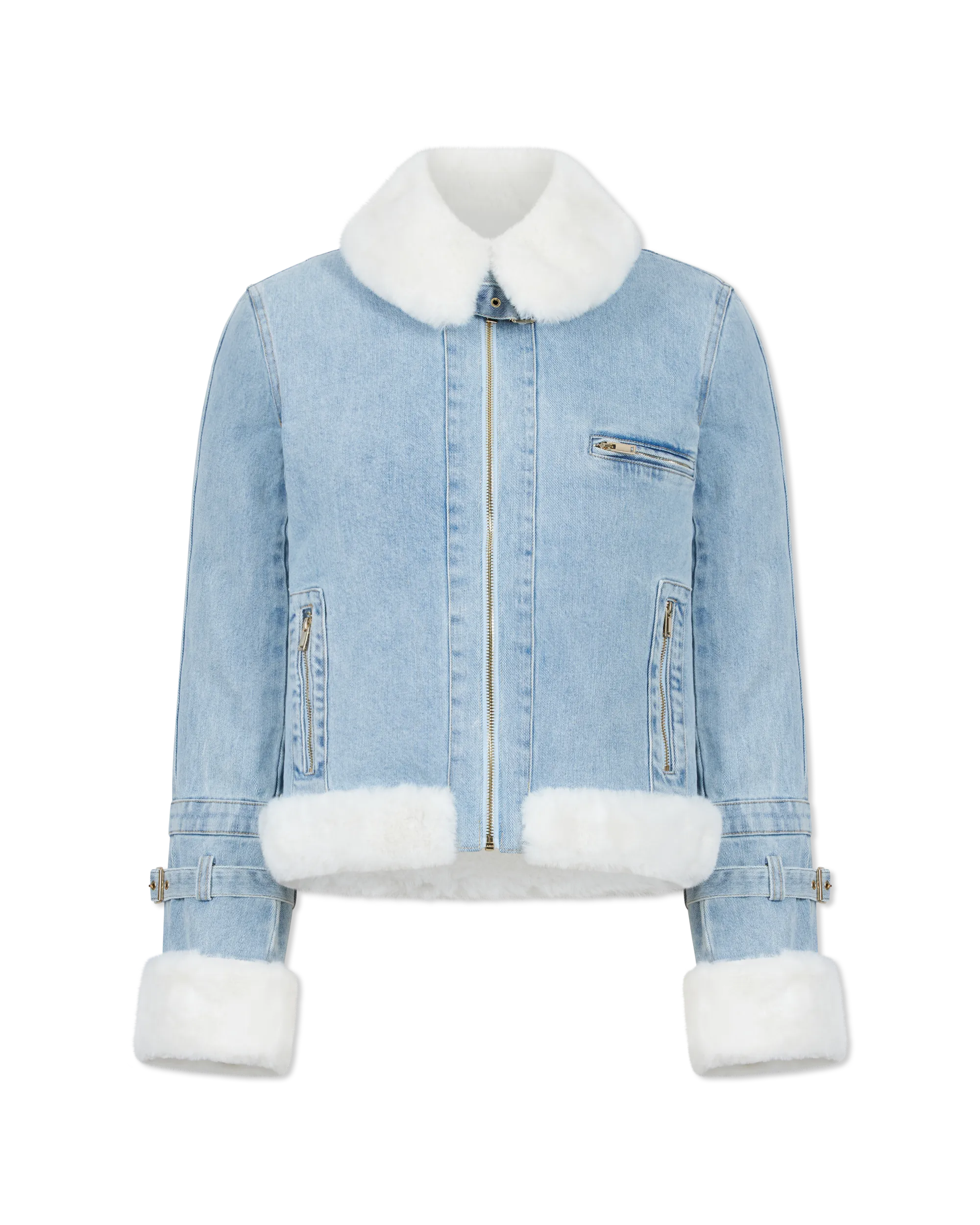 Jude Denim Faux Fur Combo Jacket - DIHSAN