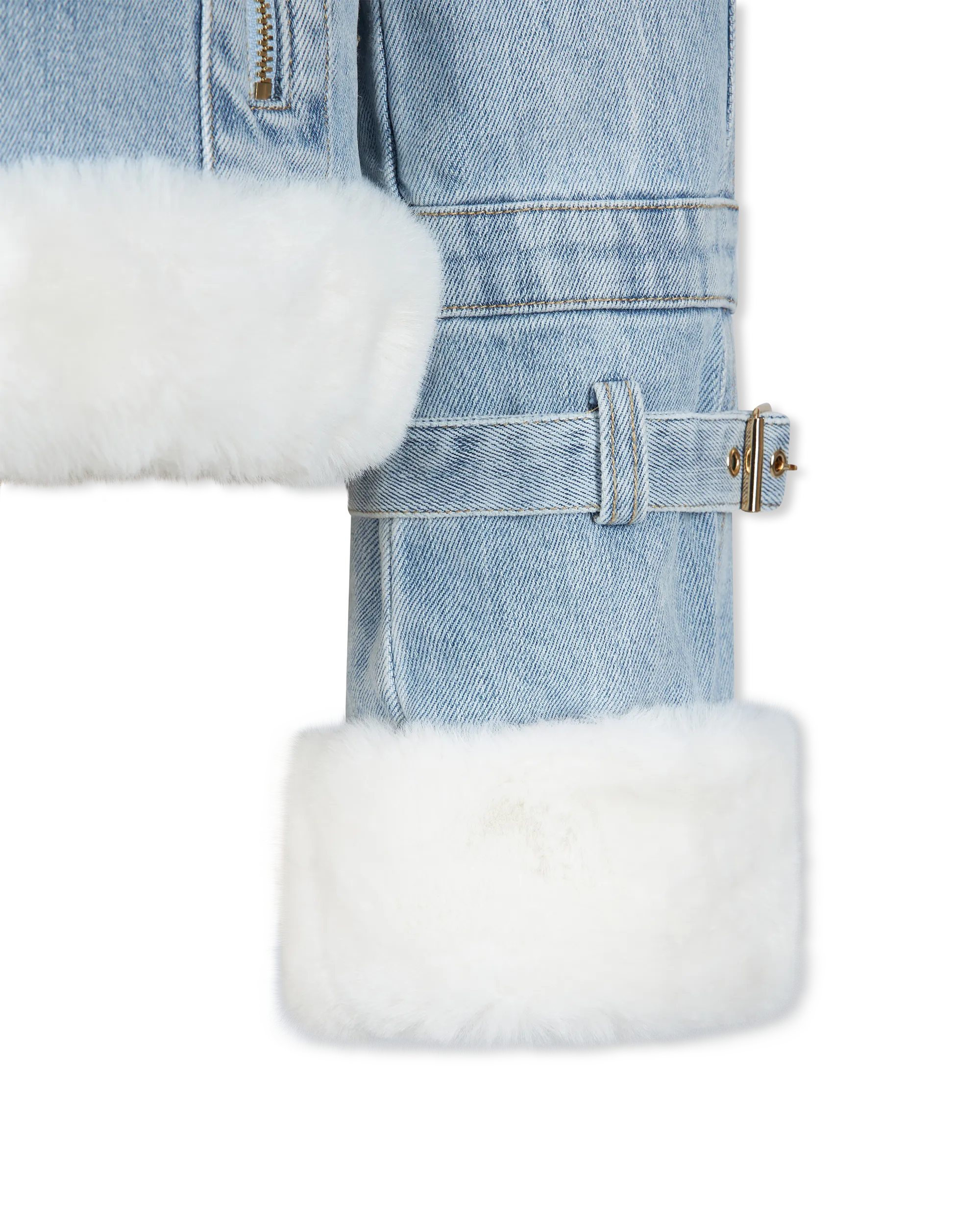 Jude Denim Faux Fur Combo Jacket - DIHSAN