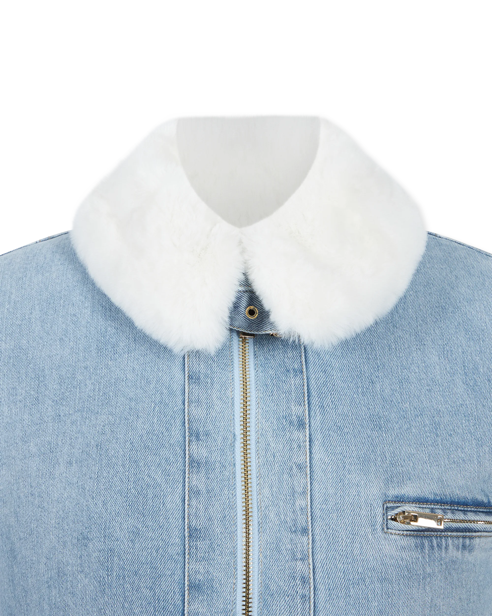 Jude Denim Faux Fur Combo Jacket - DIHSAN