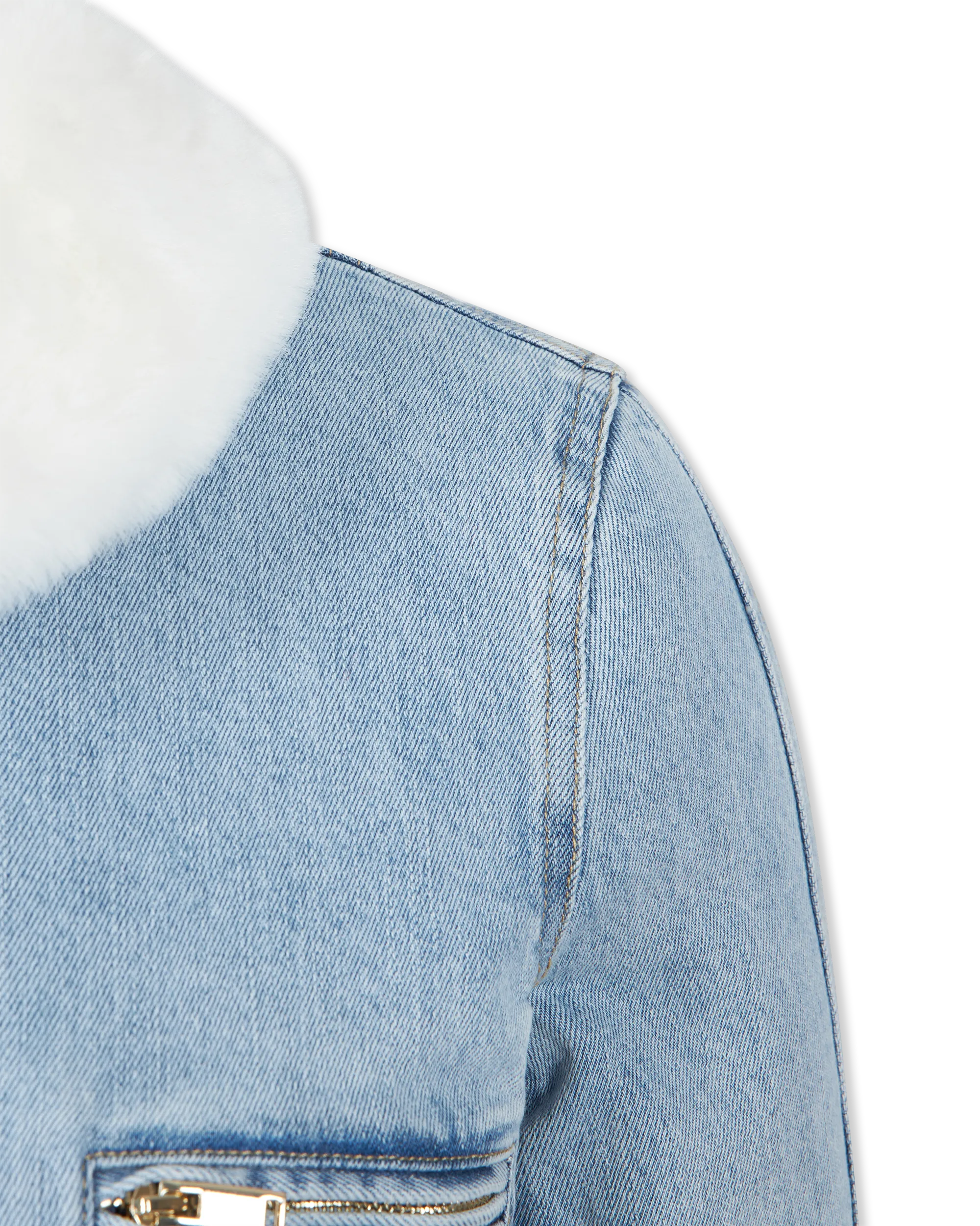 Jude Denim Faux Fur Combo Jacket - DIHSAN