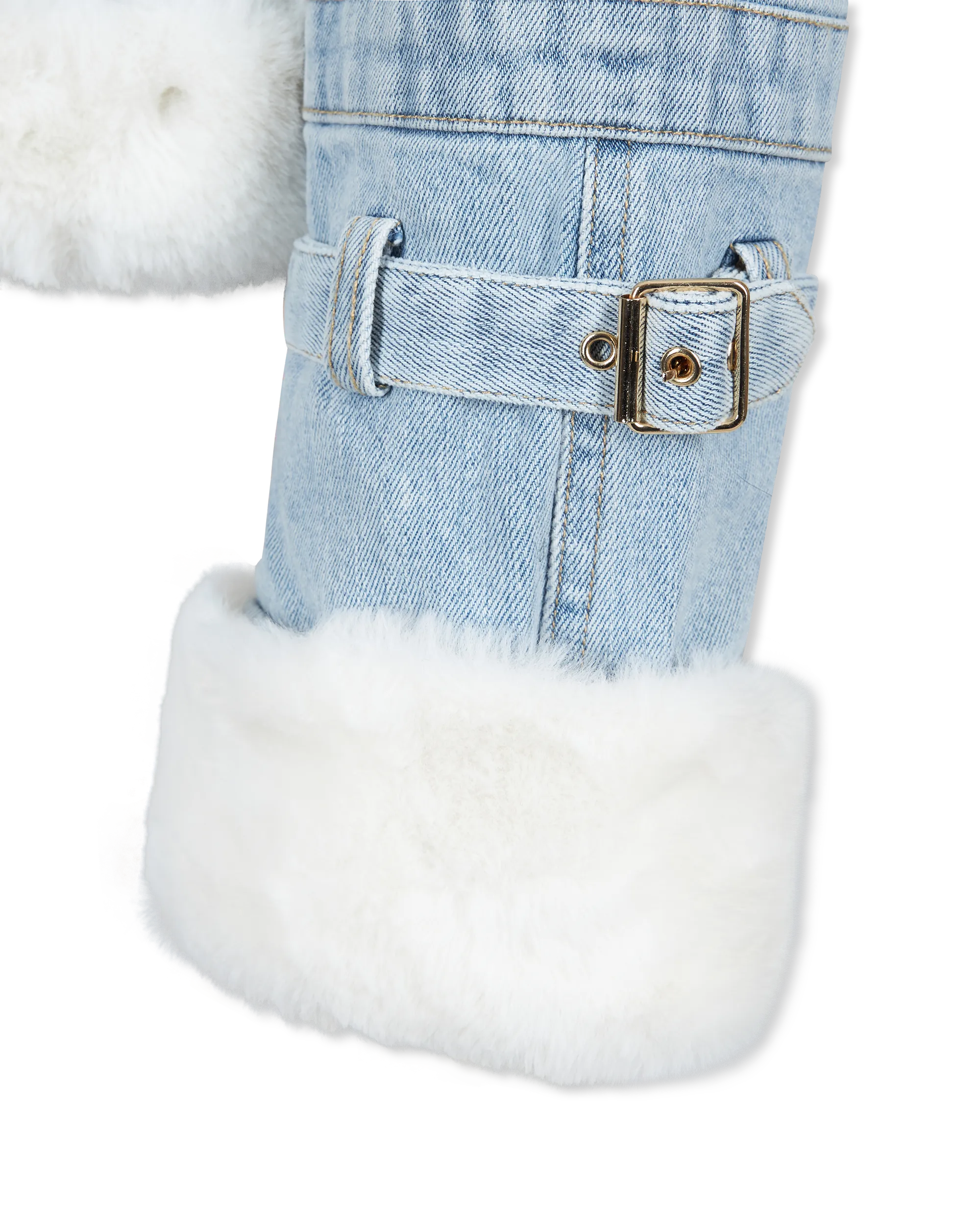 Jude Denim Faux Fur Combo Jacket - DIHSAN