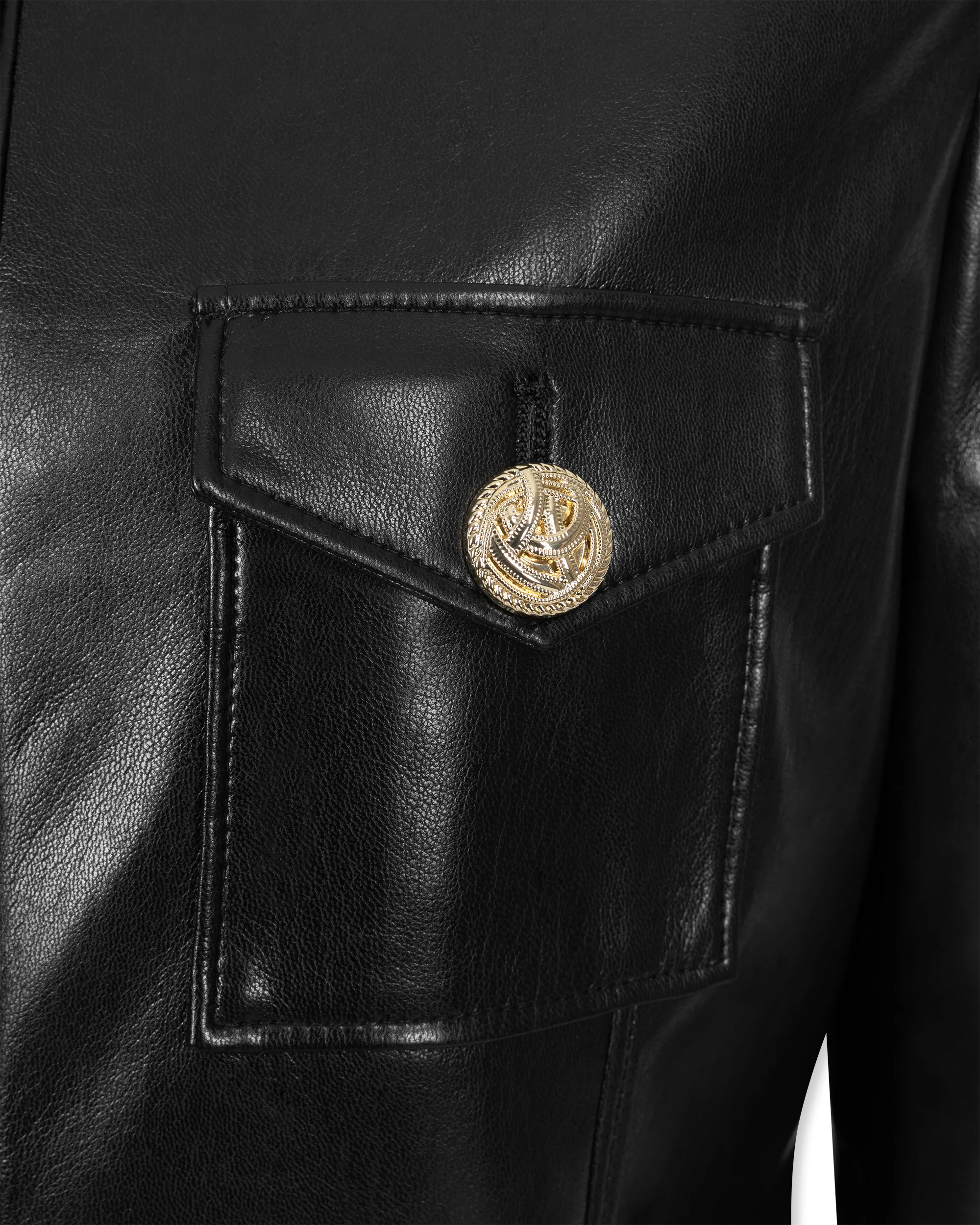 Larsine Vegan Leather Blazer - DIHSAN