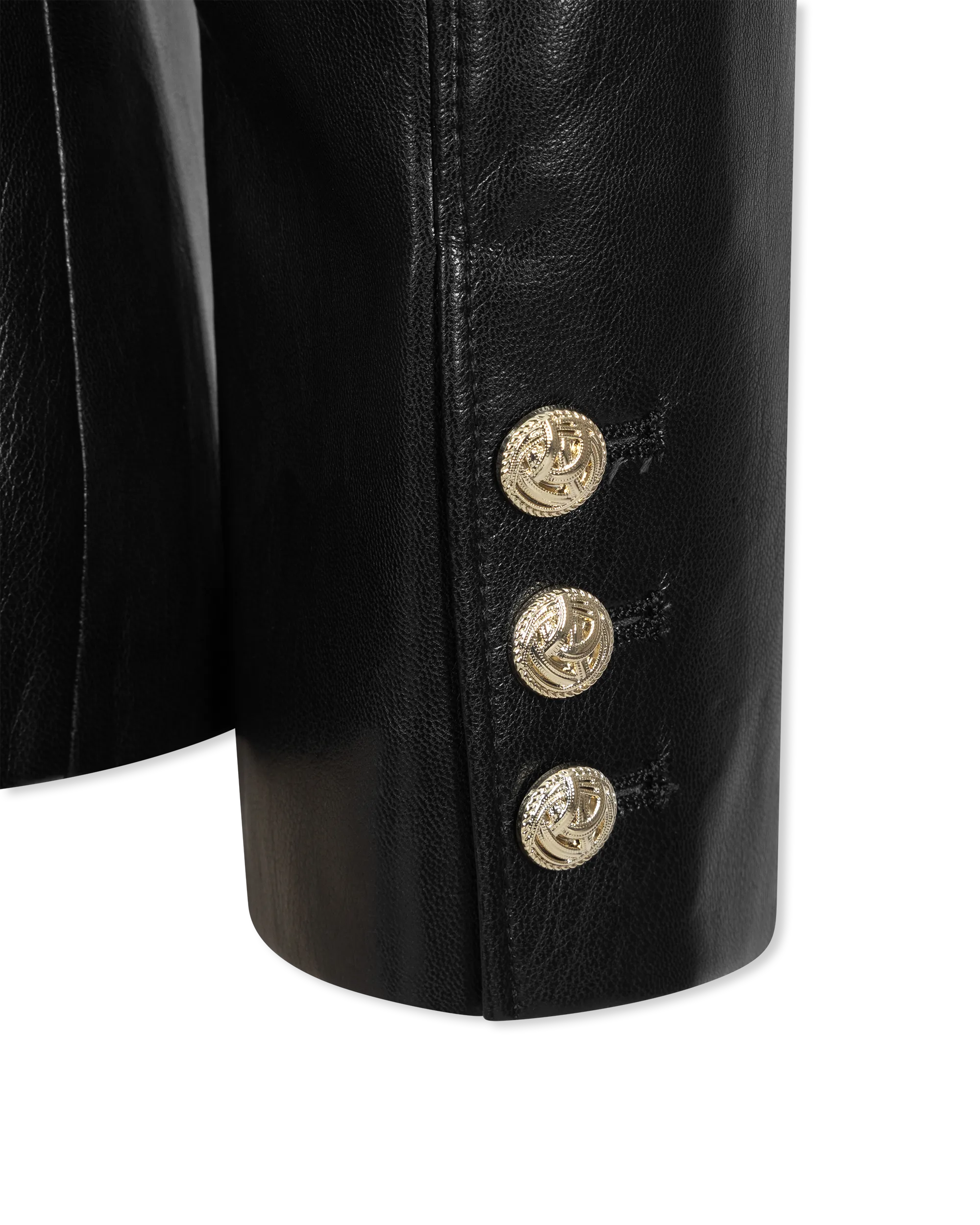 Larsine Vegan Leather Blazer - DIHSAN