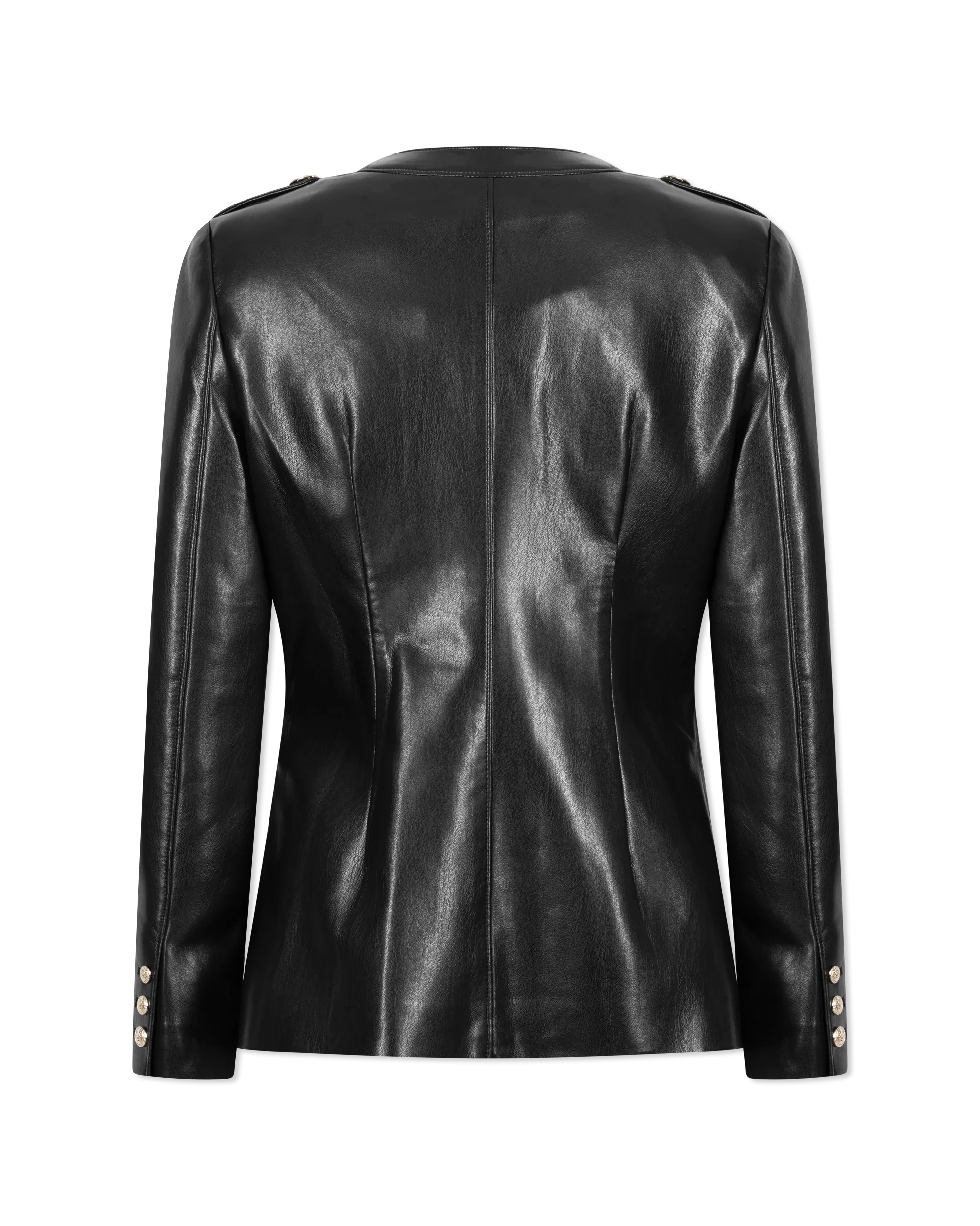 Larsine Vegan Leather Blazer - DIHSAN