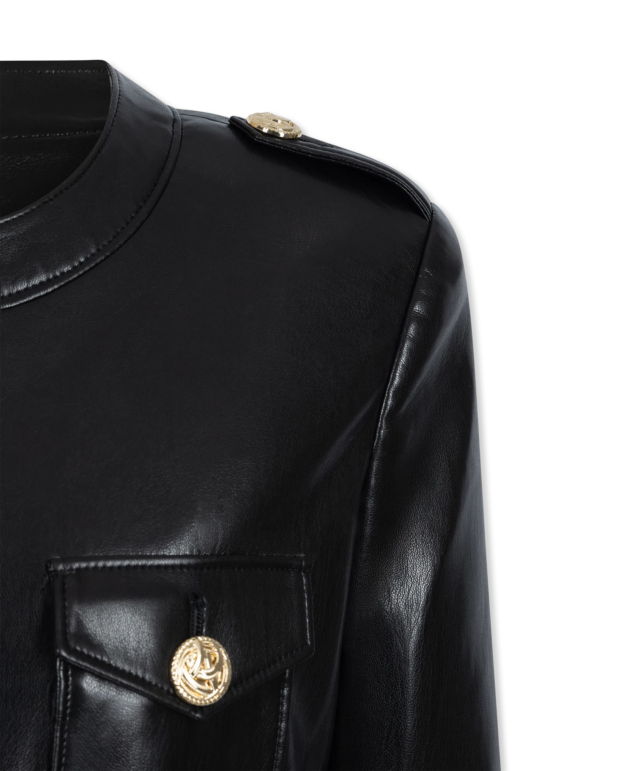 Larsine Vegan Leather Blazer - DIHSAN