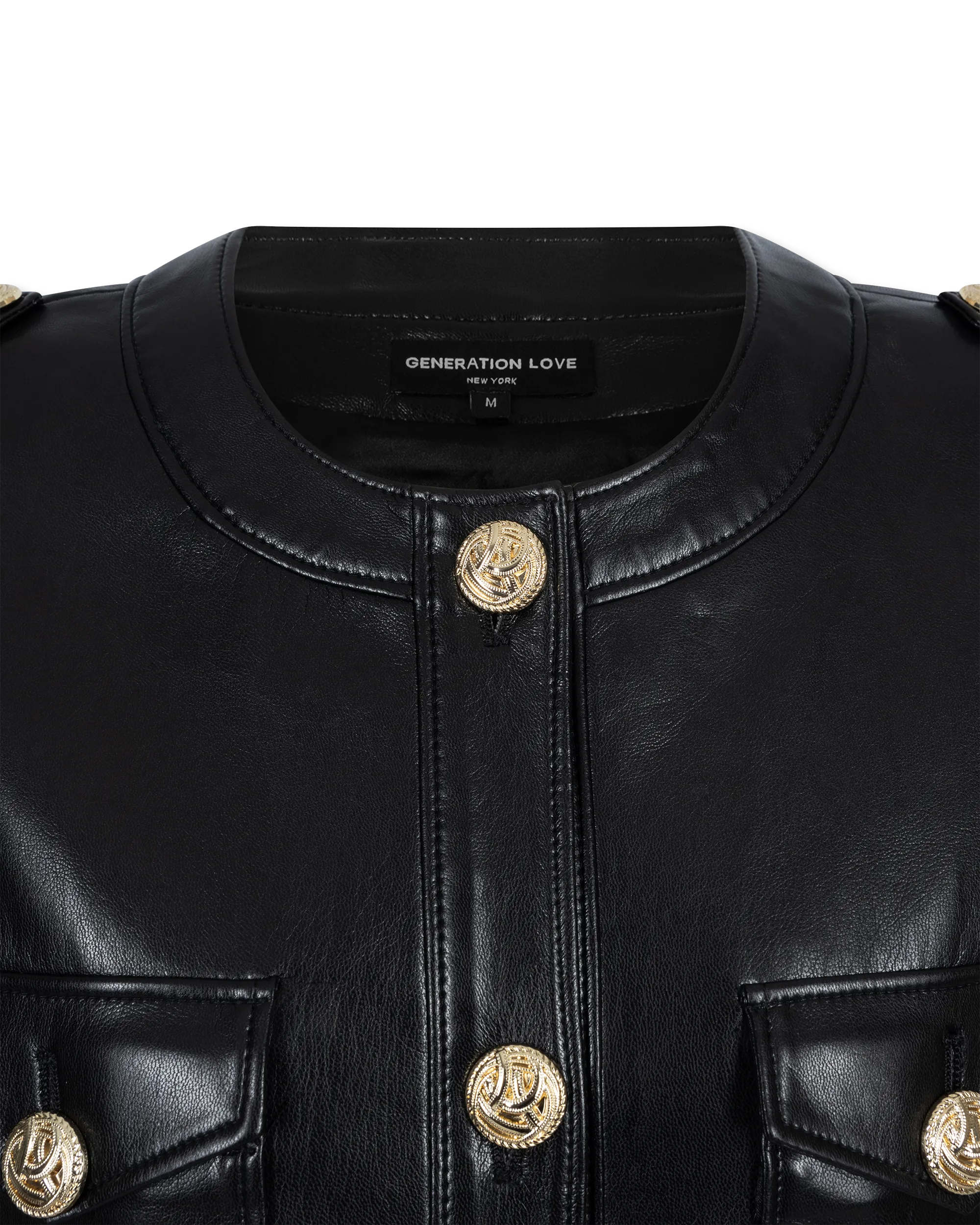 Larsine Vegan Leather Blazer - DIHSAN