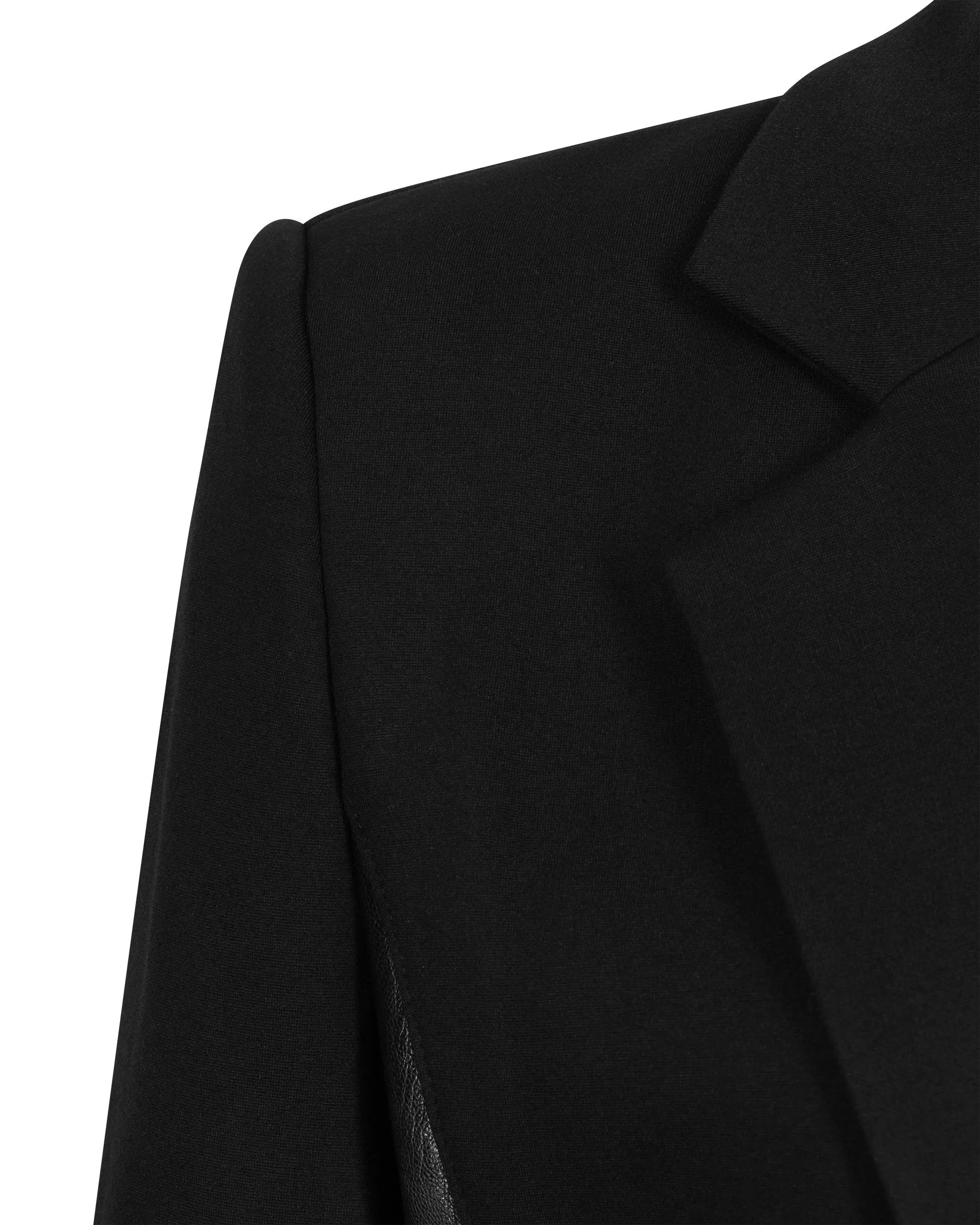 Gayle Vegan Leather Ponto Combo Blazer - DIHSAN