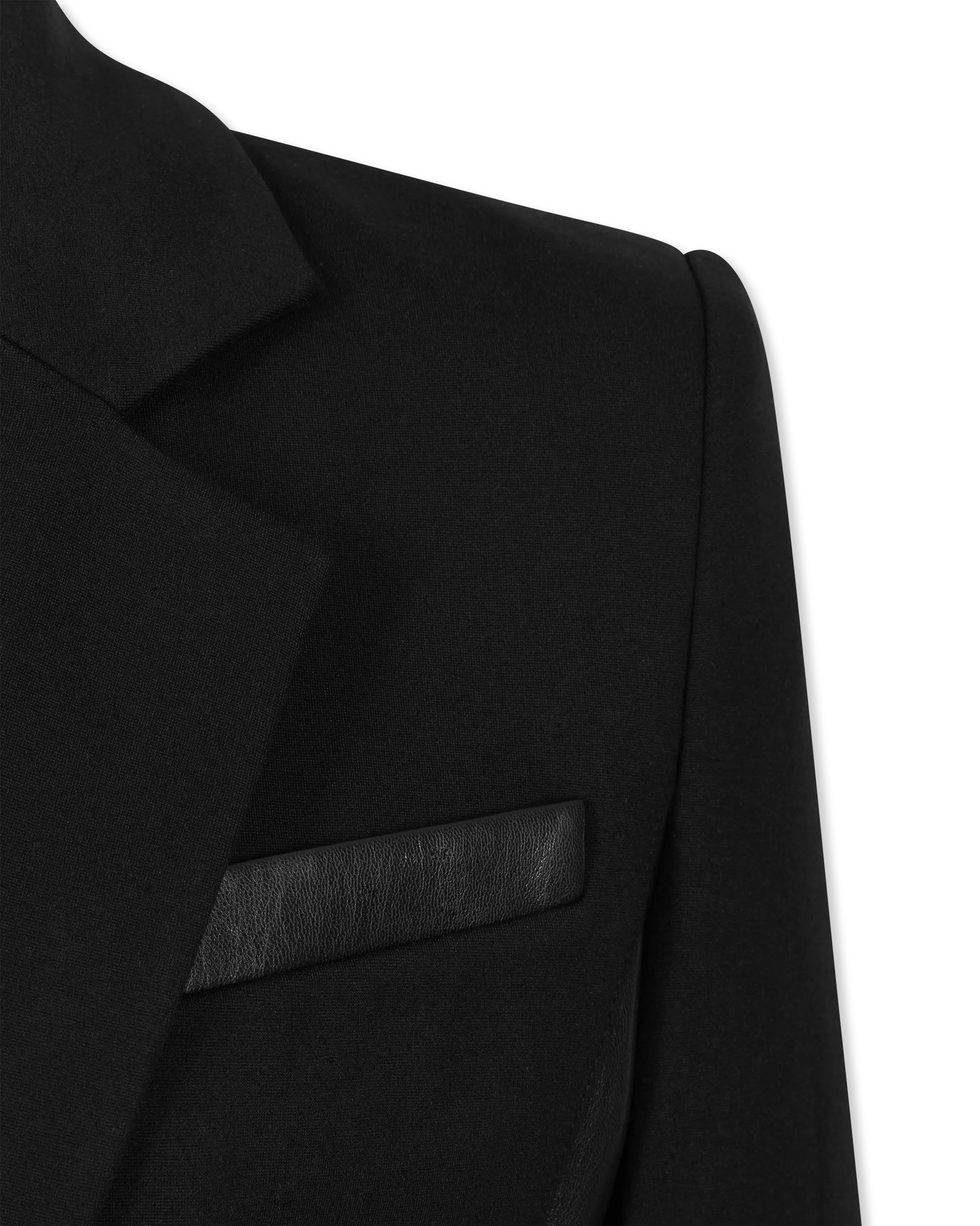 Gayle Vegan Leather Ponto Combo Blazer - DIHSAN