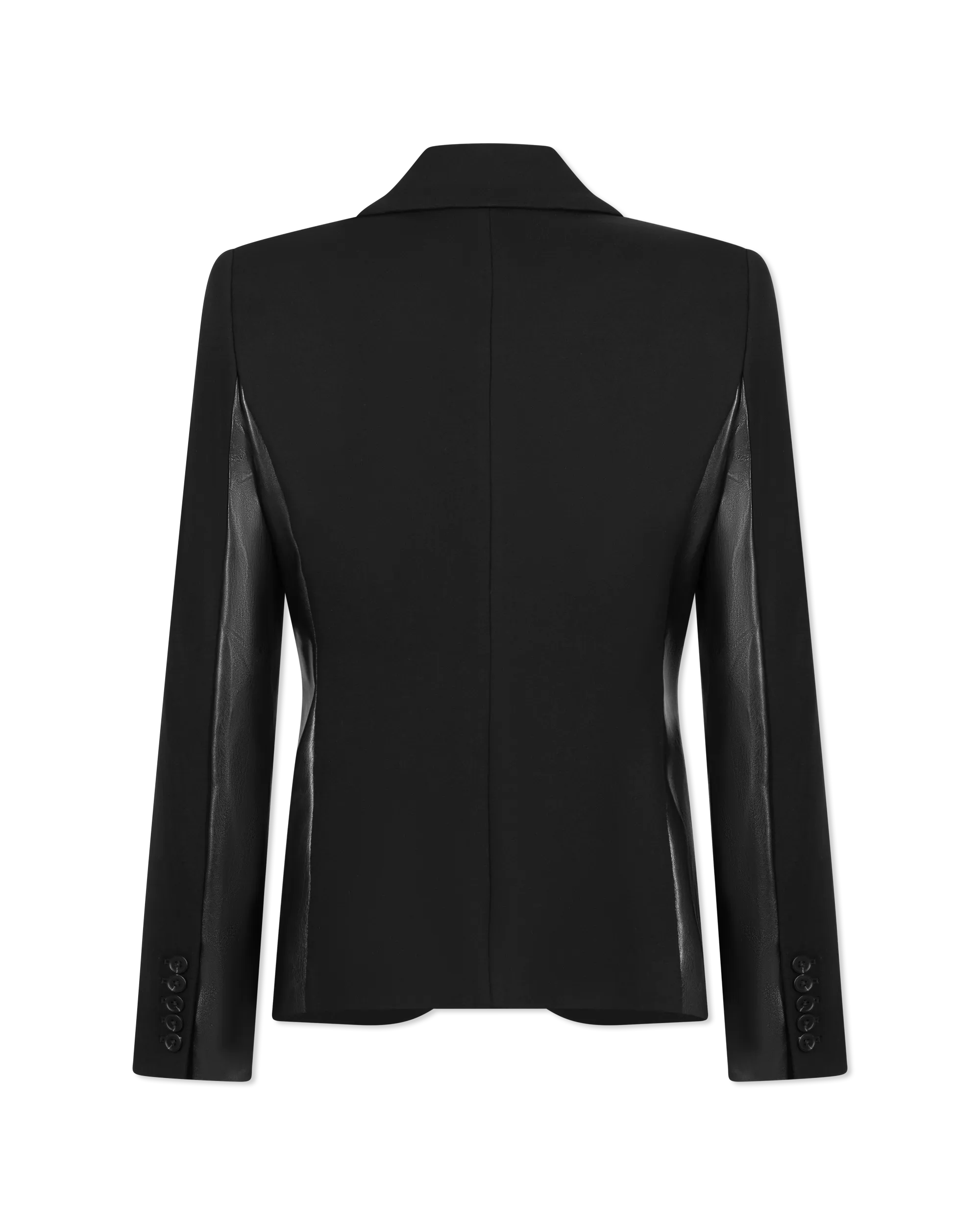 Gayle Vegan Leather Ponto Combo Blazer - DIHSAN