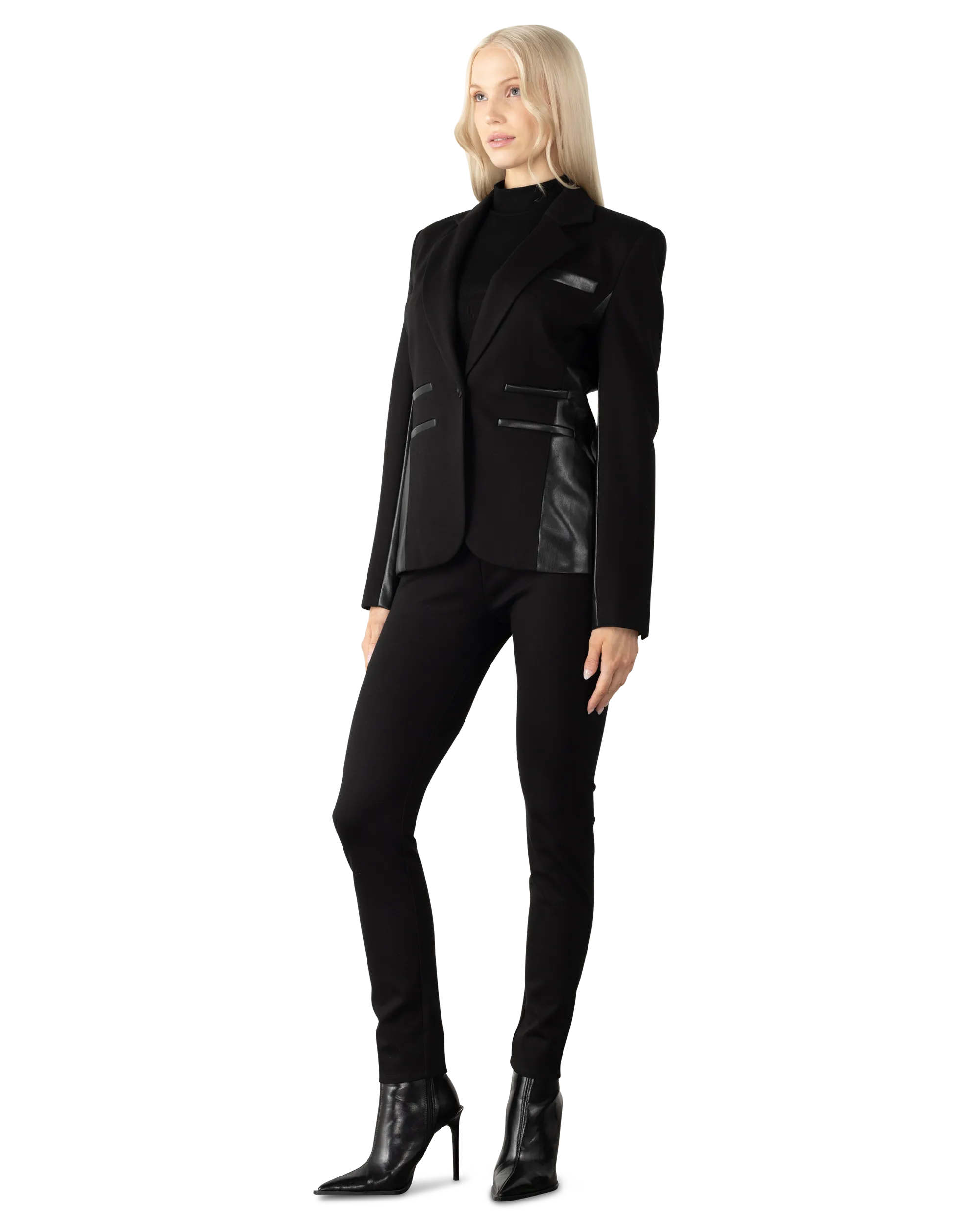 Generation Love Gayle Vegan Leather Ponto Combo Blazer