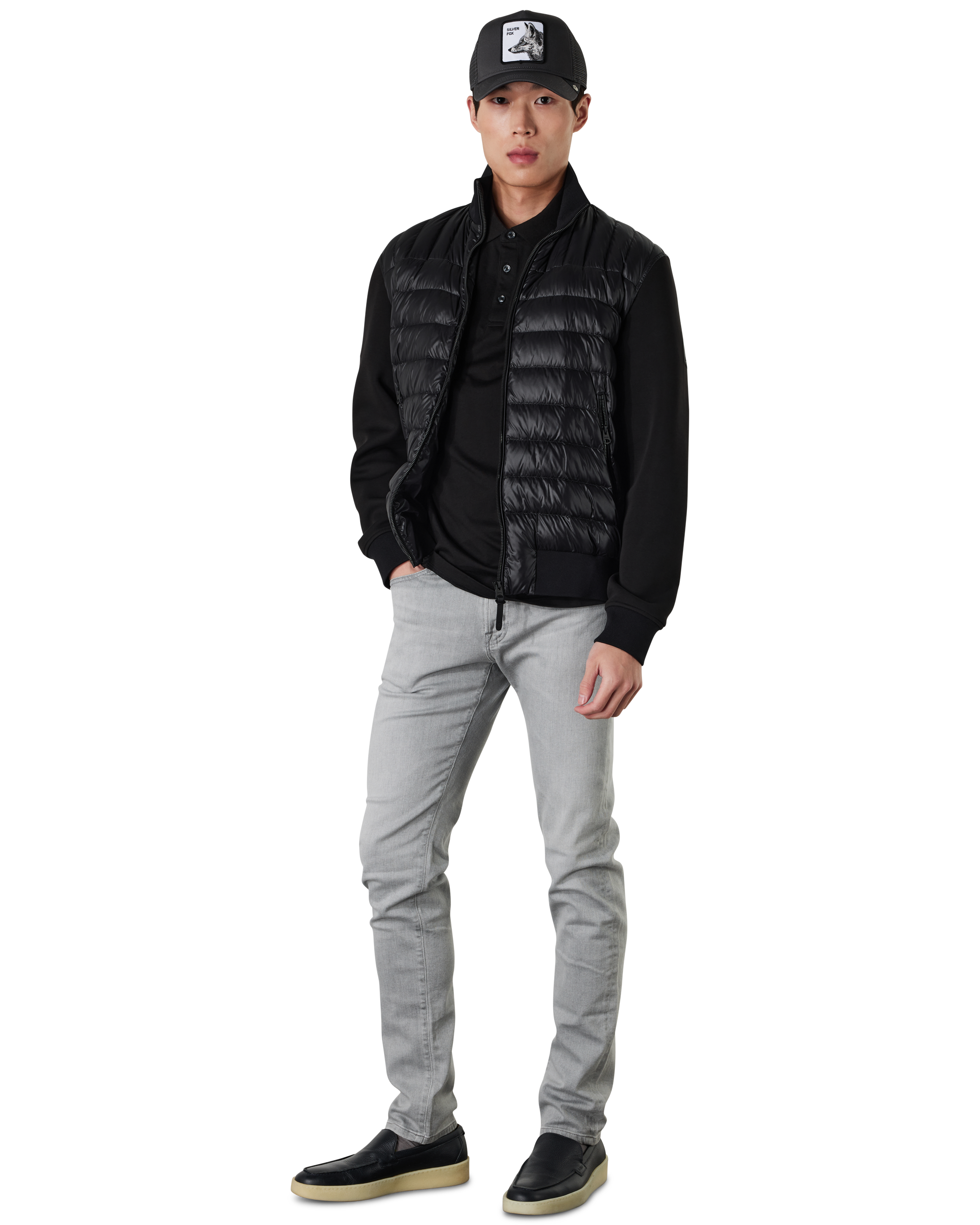 Collin-R Nano Down Mixed Media Bomber Jacket