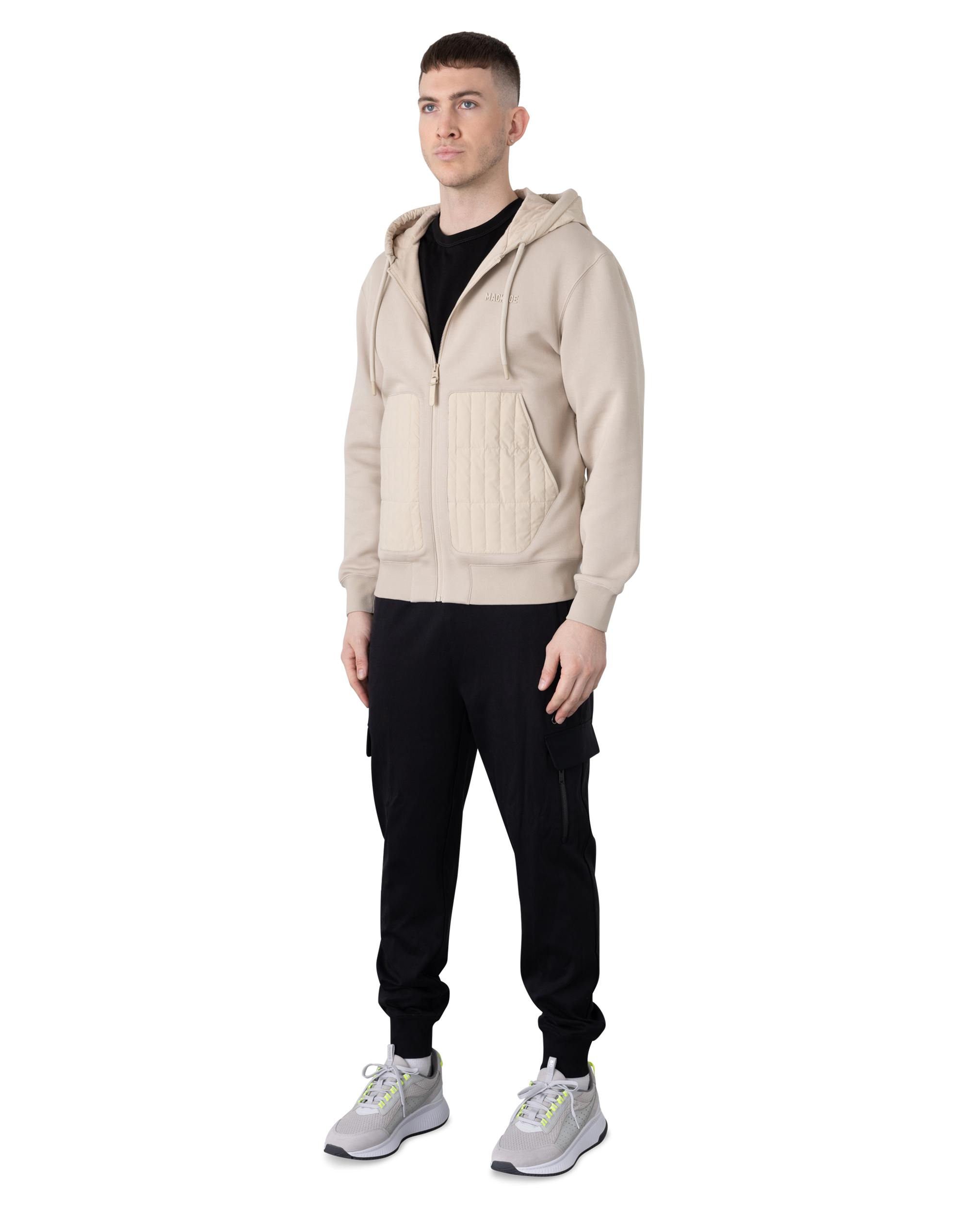 Cruz Zip-Up Hybrid Vertical Quilt Hoodie