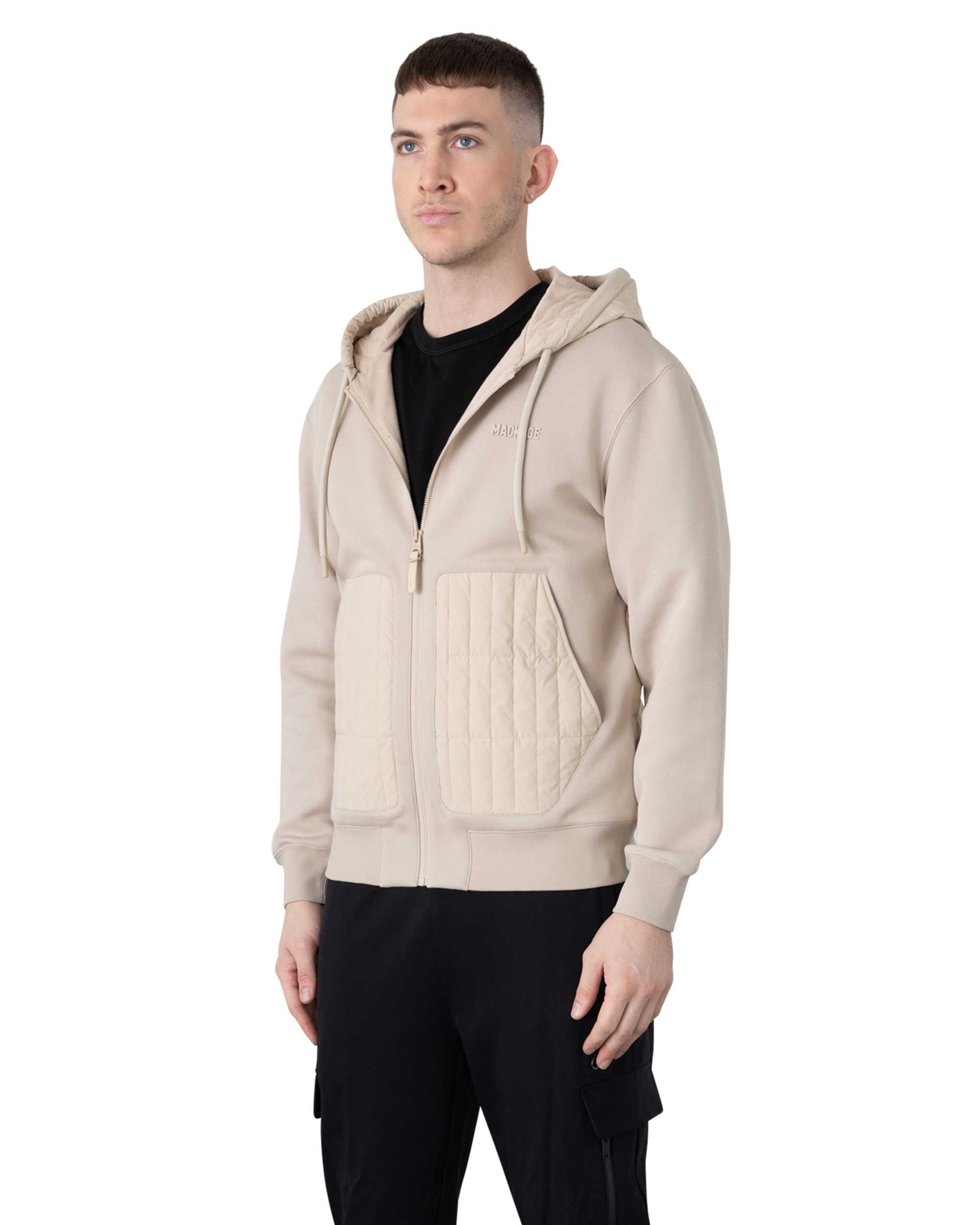 Cruz Zip-Up Hybrid Vertical Quilt Hoodie