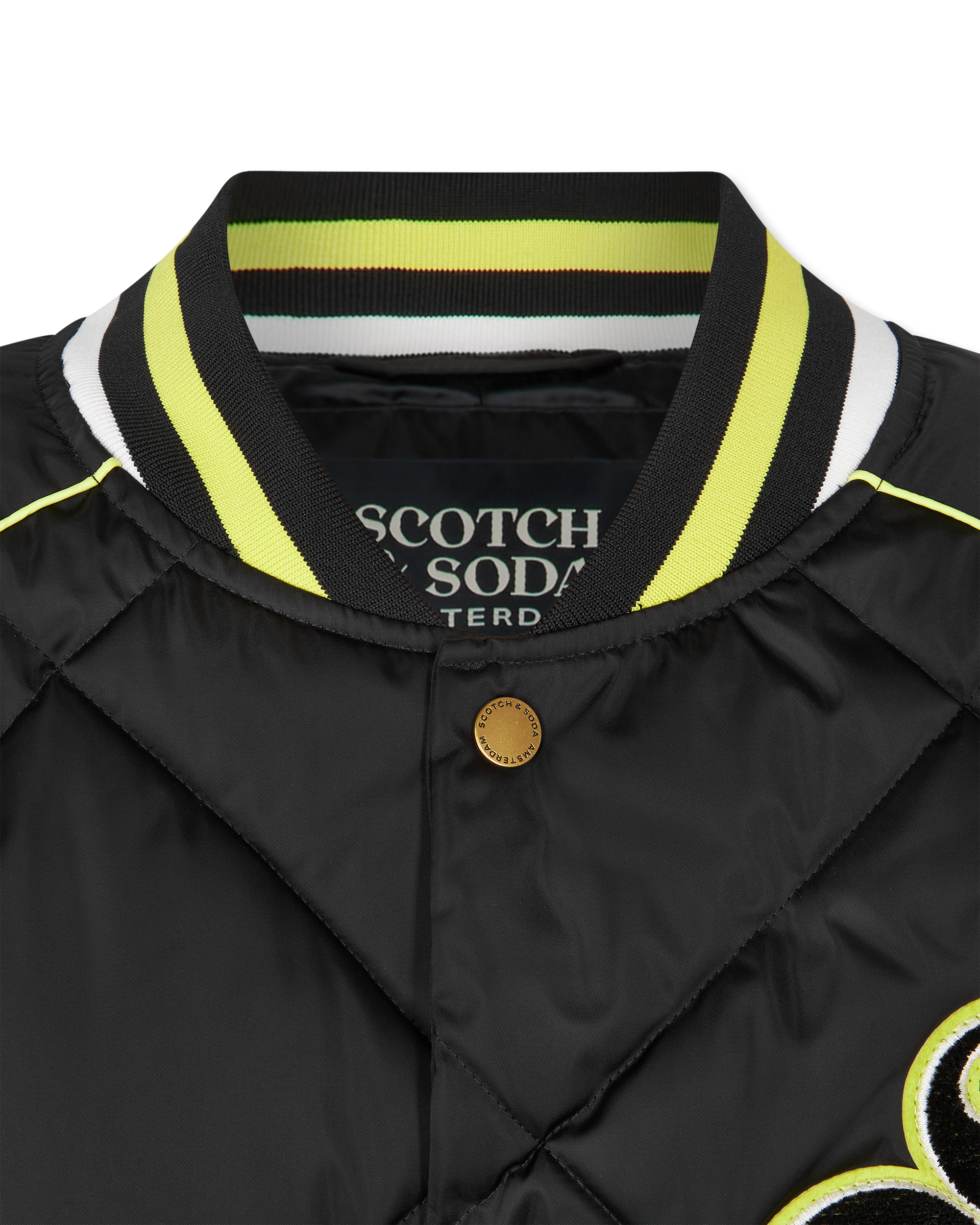 Yrachie Quilted Varsity Bomber Jacket