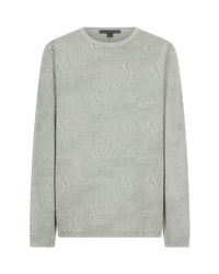 Long Sleeve Wave Texture Crewneck Sweater - DIHSAN