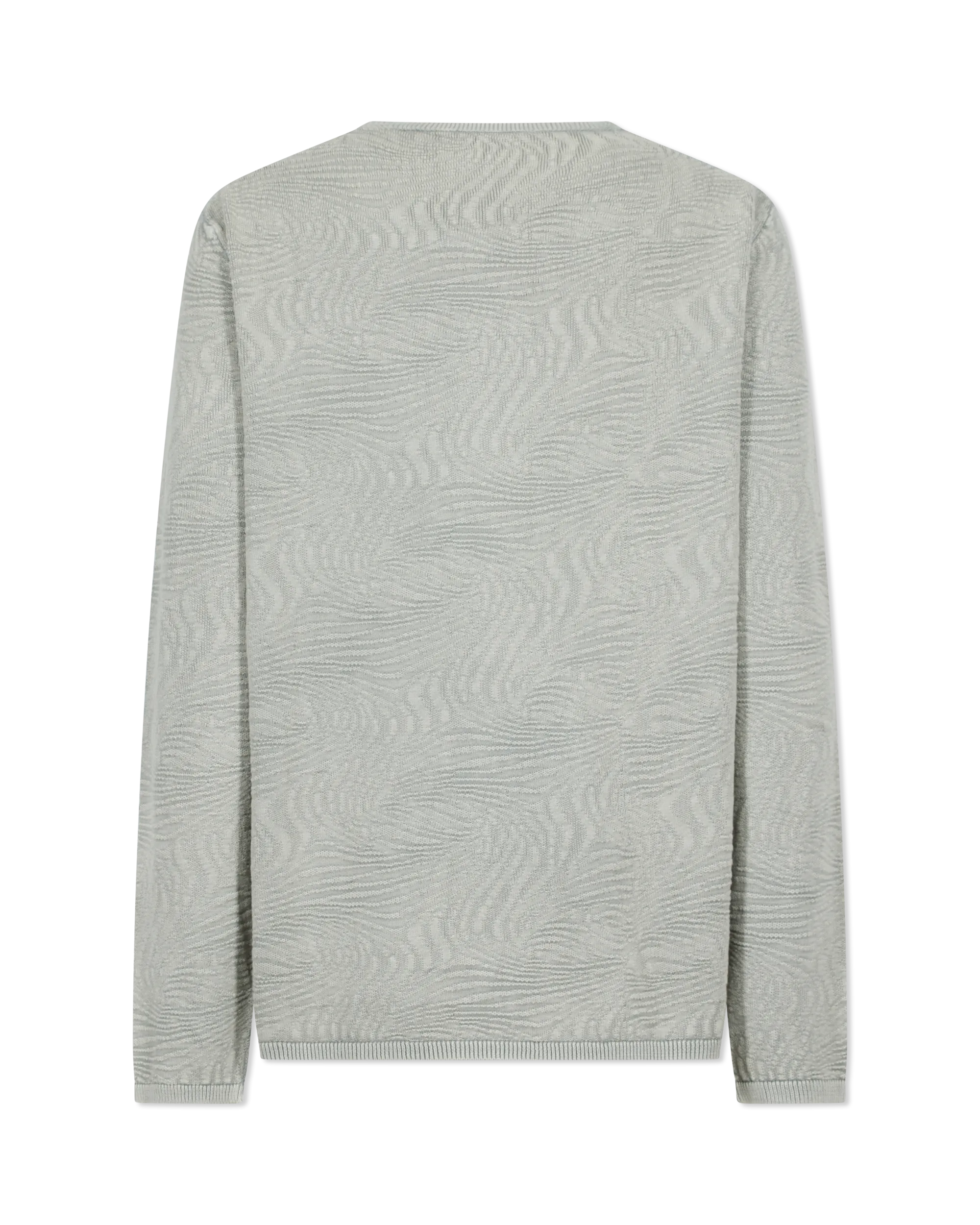 Long Sleeve Wave Texture Crewneck Sweater - DIHSAN