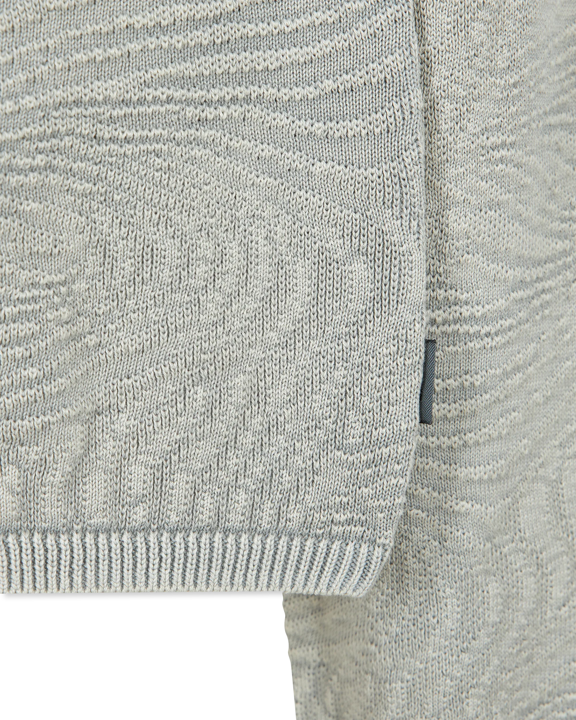 Long Sleeve Wave Texture Crewneck Sweater - DIHSAN