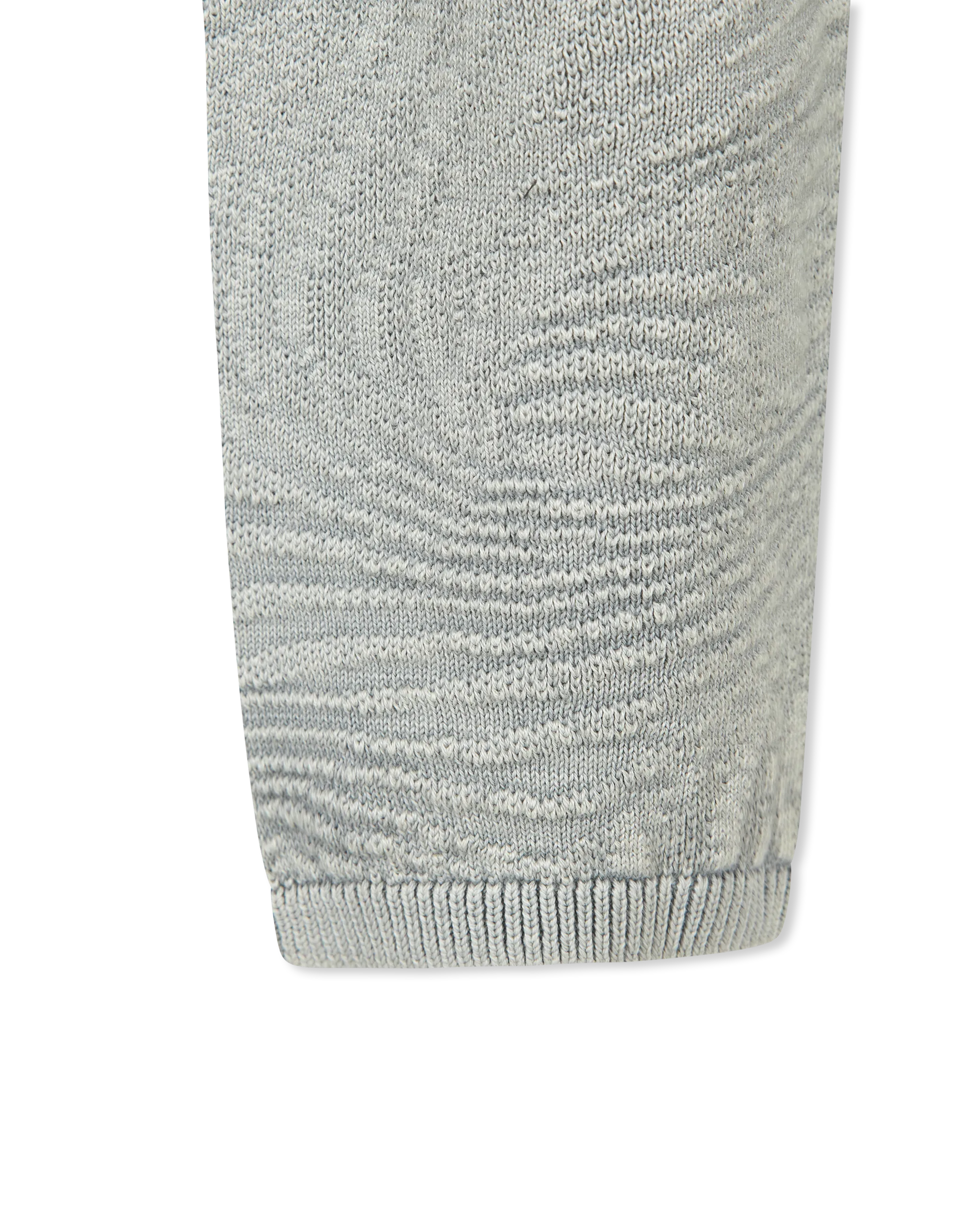 Long Sleeve Wave Texture Crewneck Sweater - DIHSAN