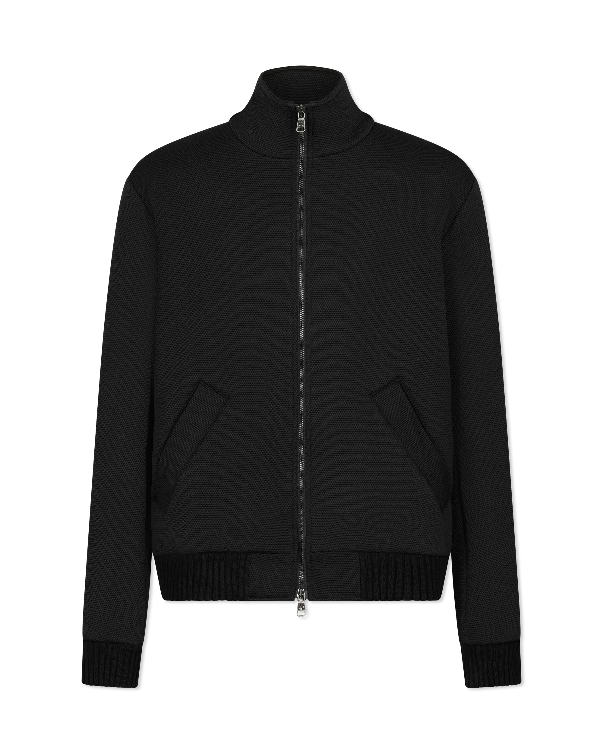 Evidence Honeycomb-Effect Knit Bomber Jacket