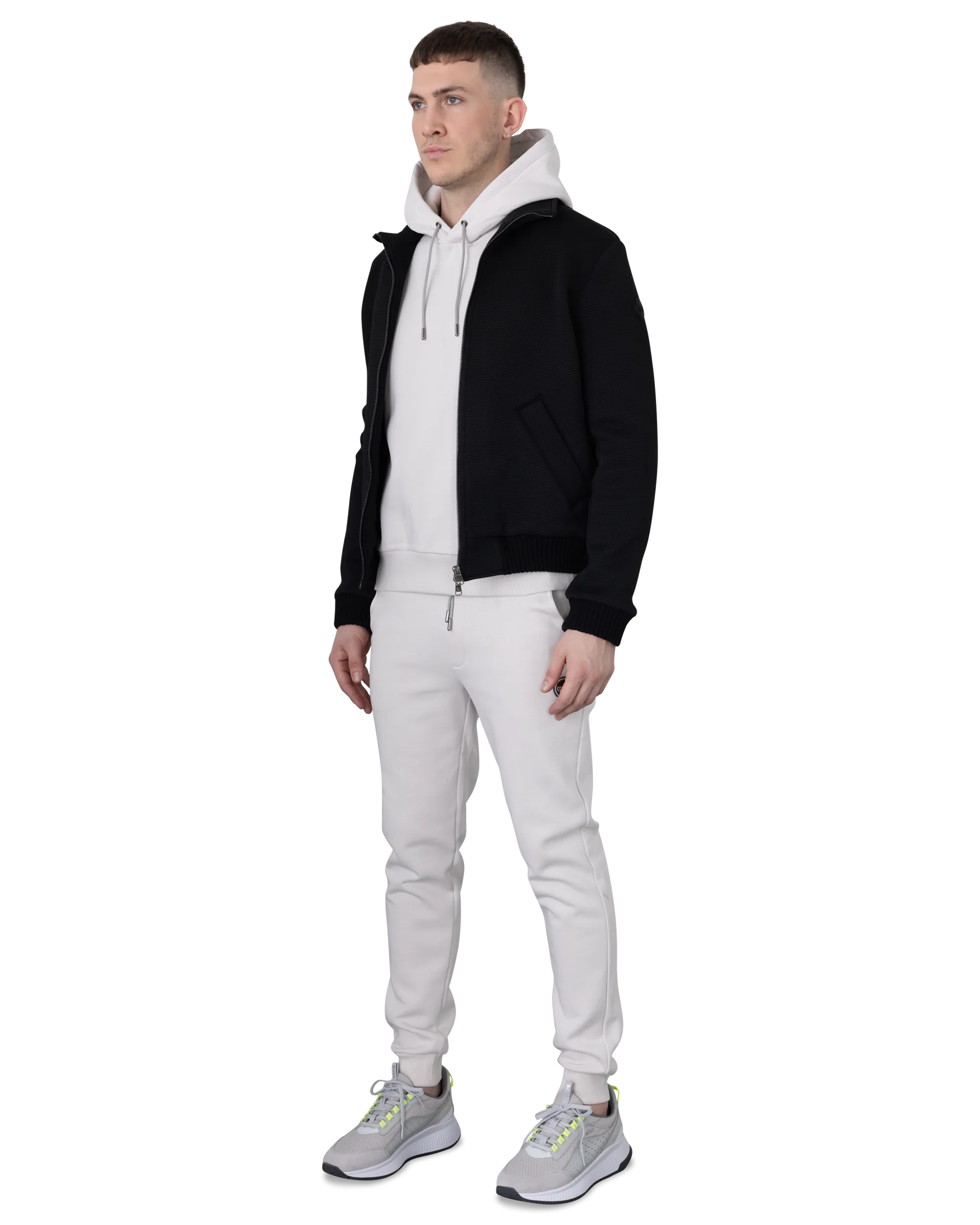 Evidence Honeycomb-Effect Knit Bomber Jacket