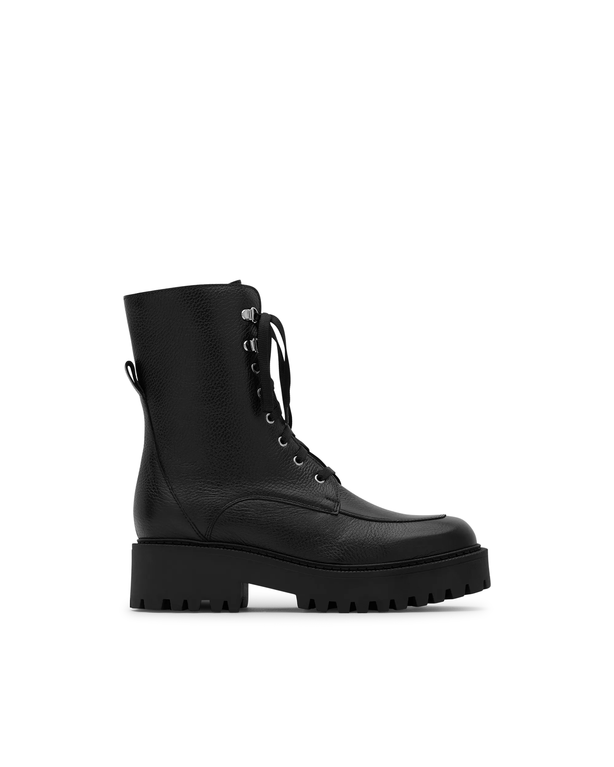 Nila Leather Combat Boots - DIHSAN