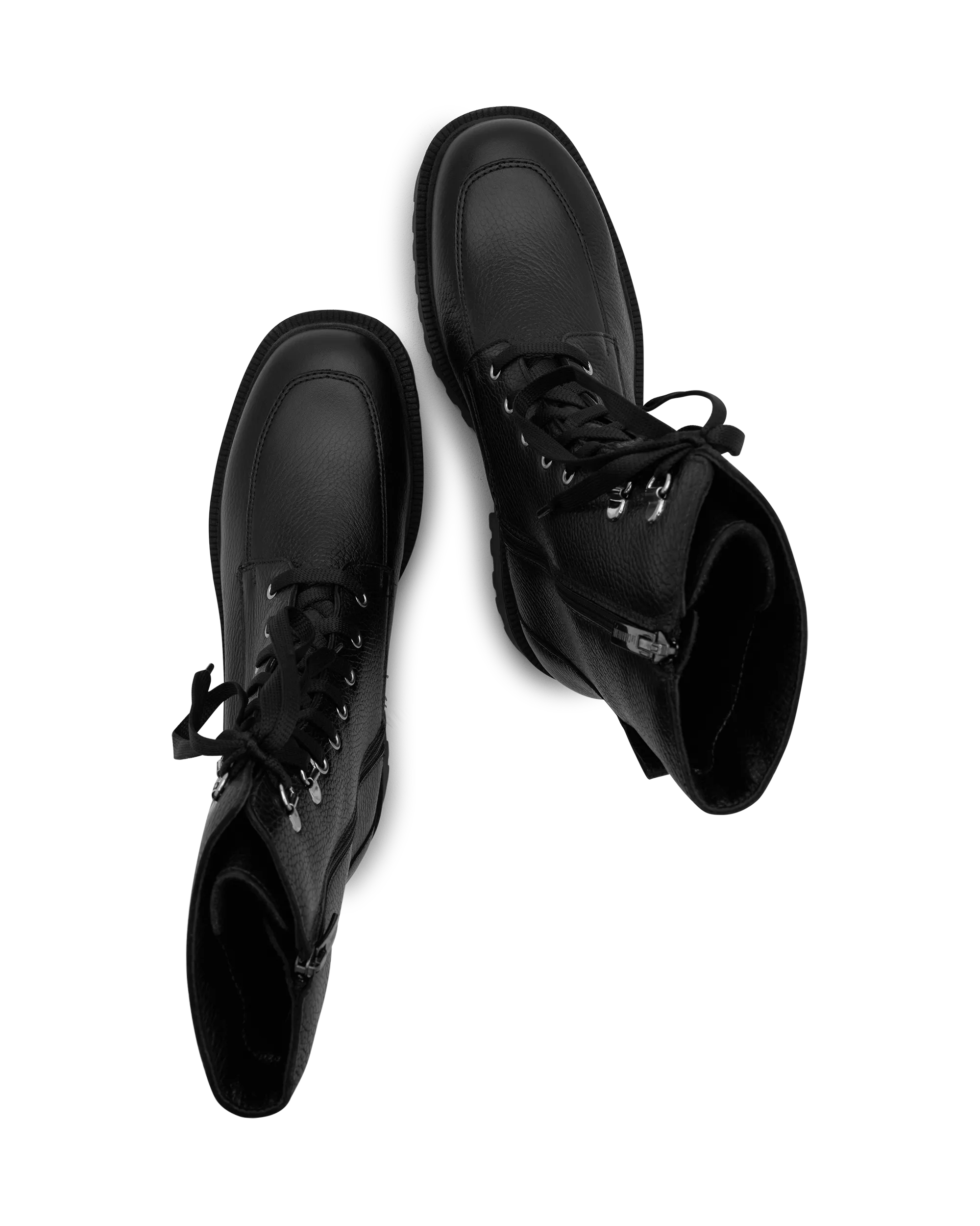 Nila Leather Combat Boots - DIHSAN