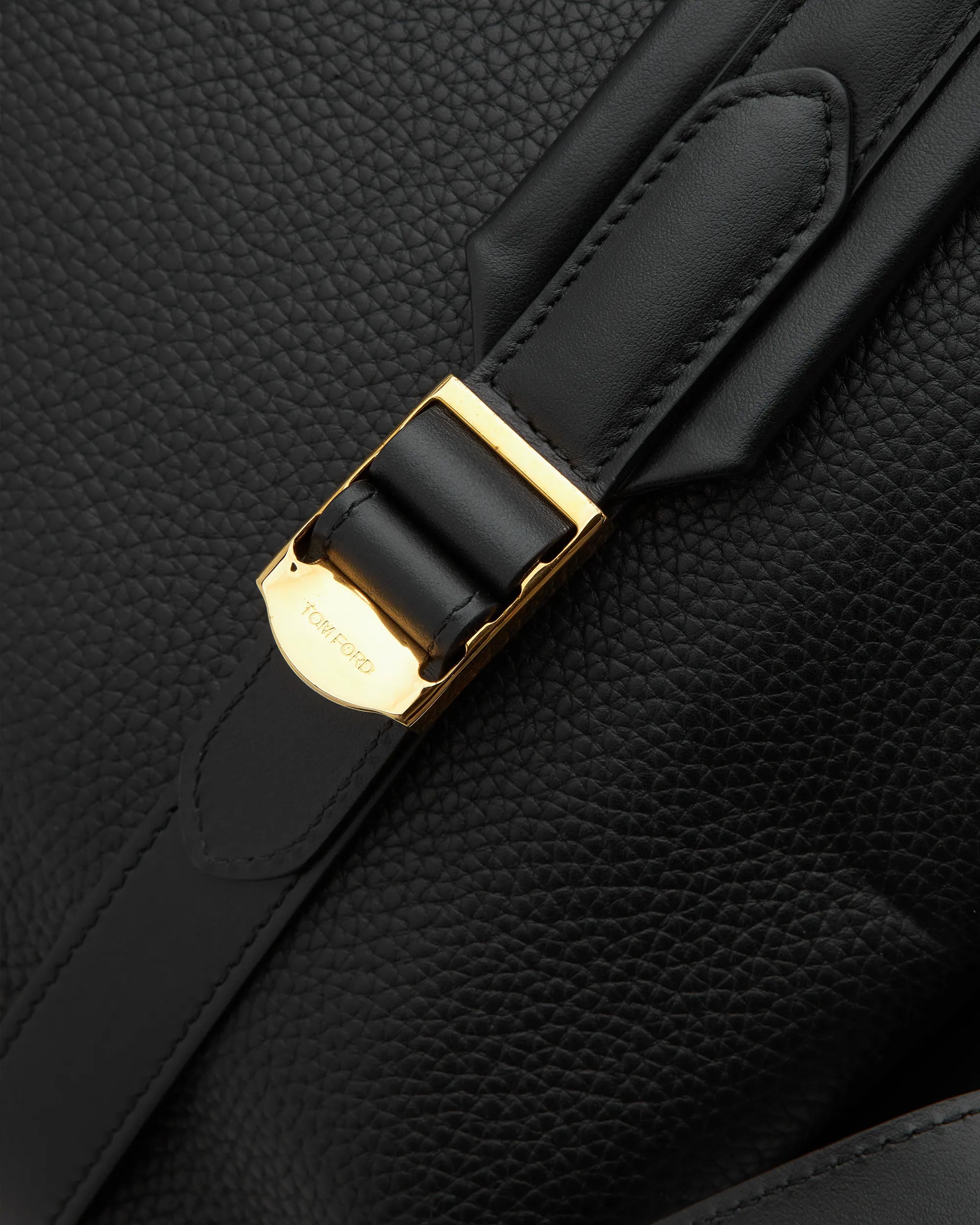 Black Calf Buckley Grained Large Leather Backpack by Tom Ford | DIHSAN