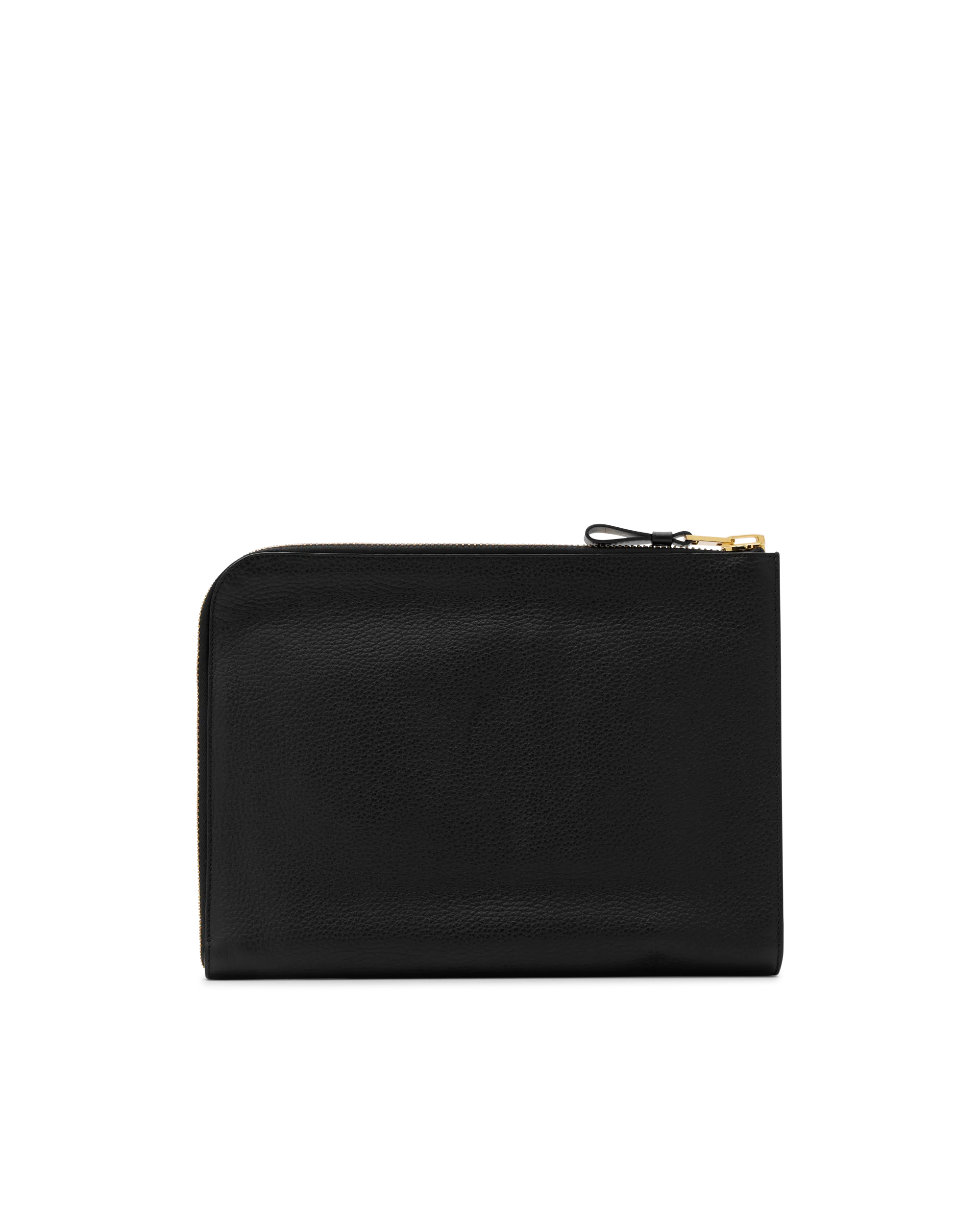 Black Leather Buckley Embossed Leather Zip Portfolio by Tom Ford | DIHSAN