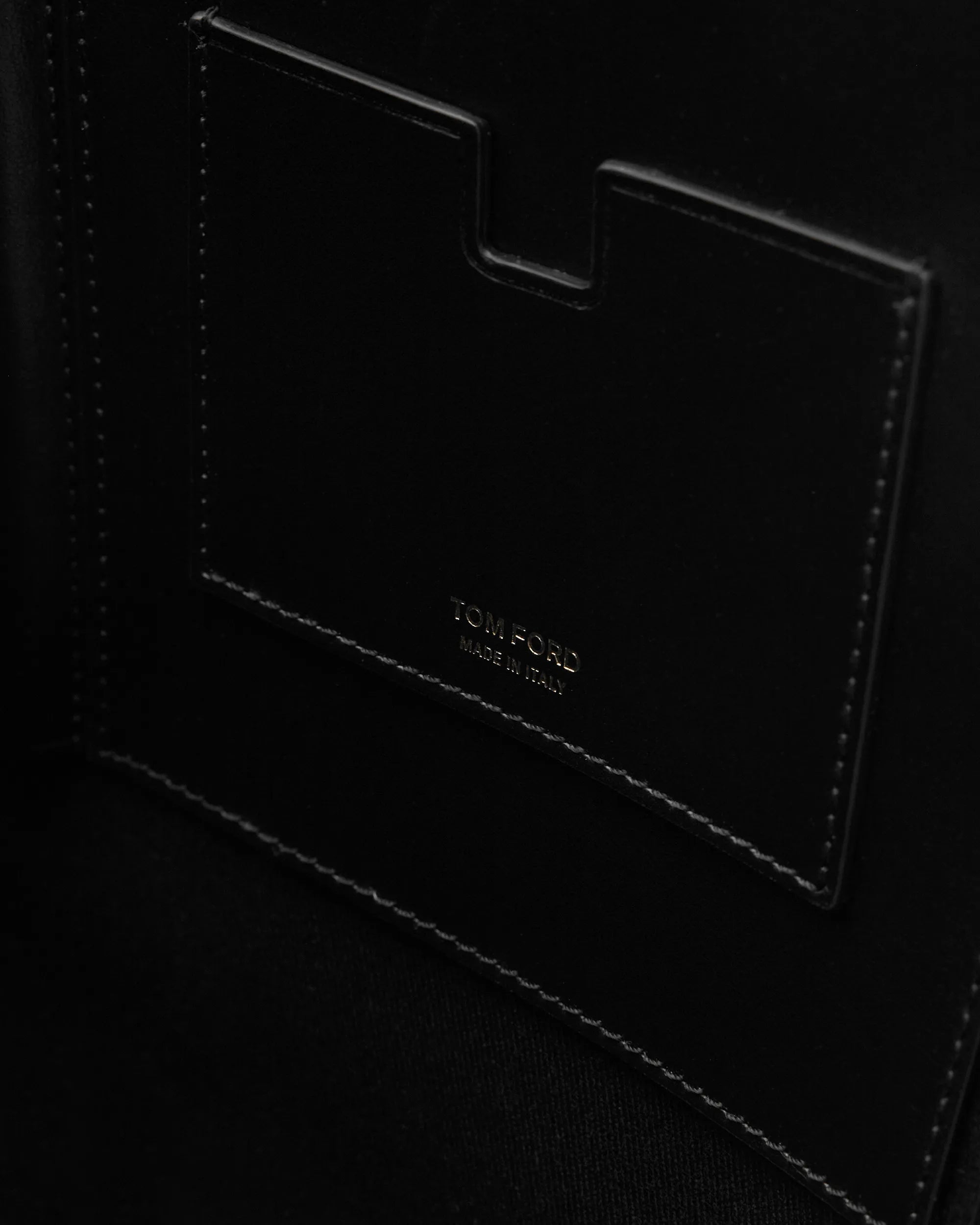Black Leather Buckley Embossed Leather Zip Portfolio by Tom Ford | DIHSAN