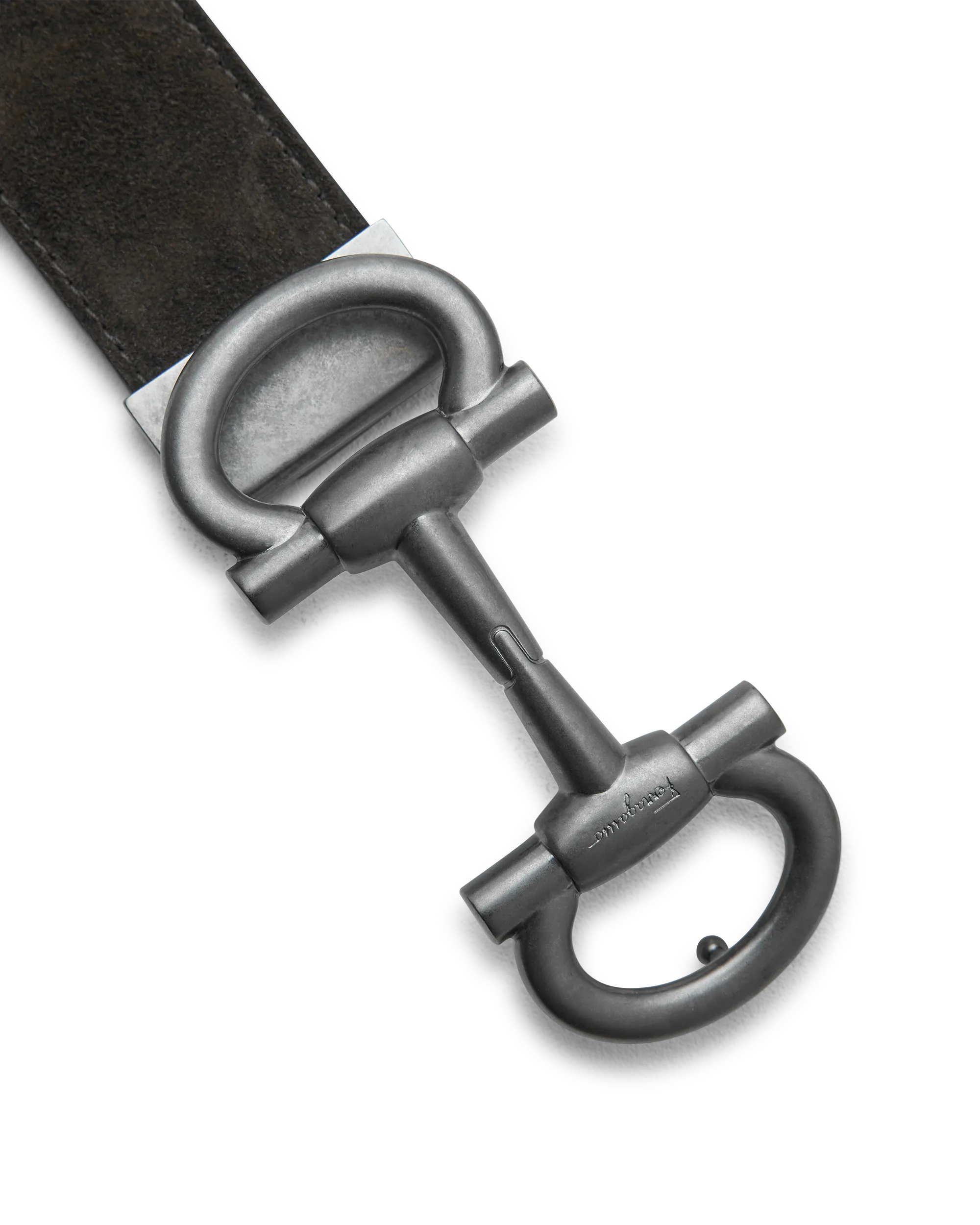 Double Gancini Suede Belt - DIHSAN