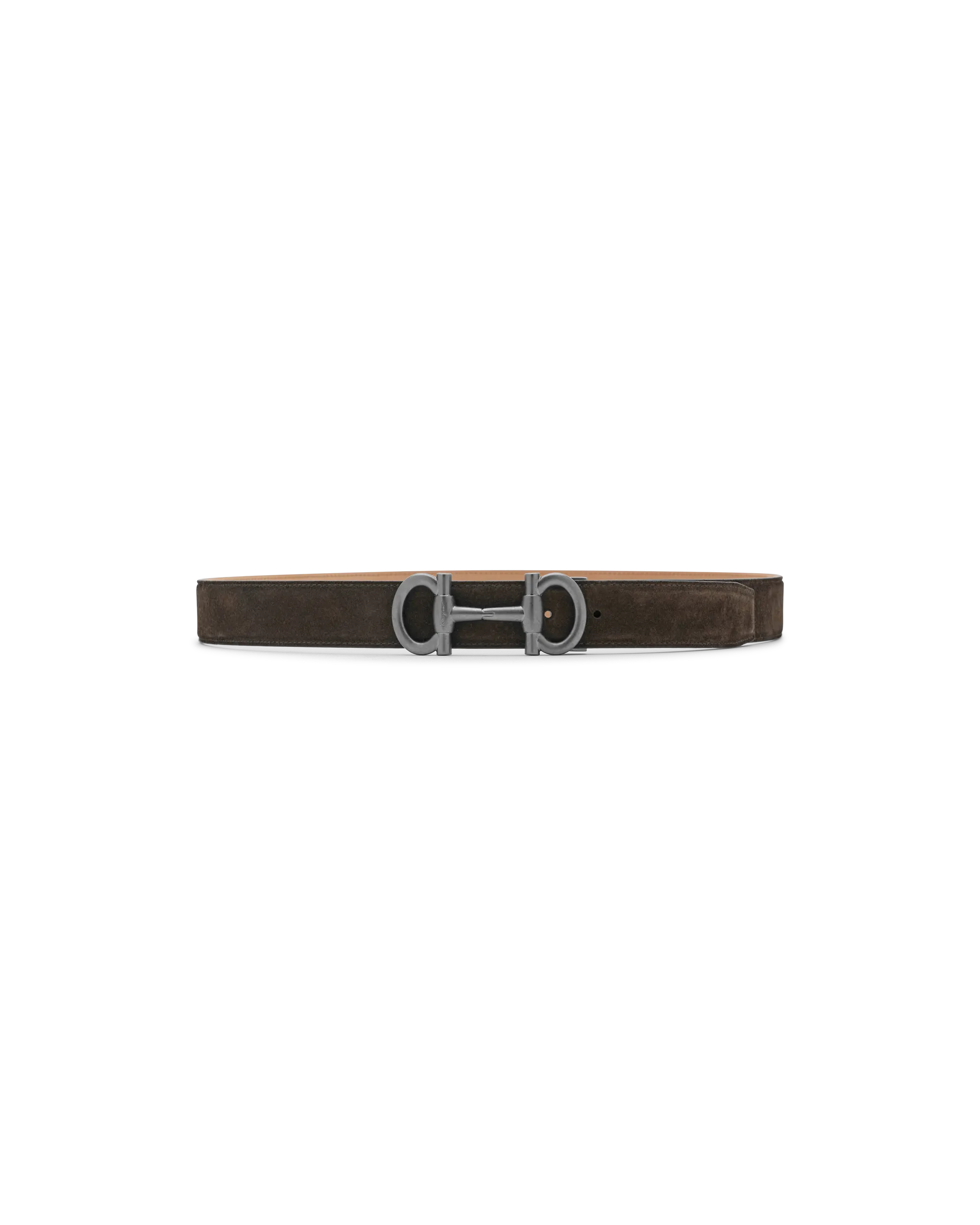 Double Gancini Suede Belt - DIHSAN